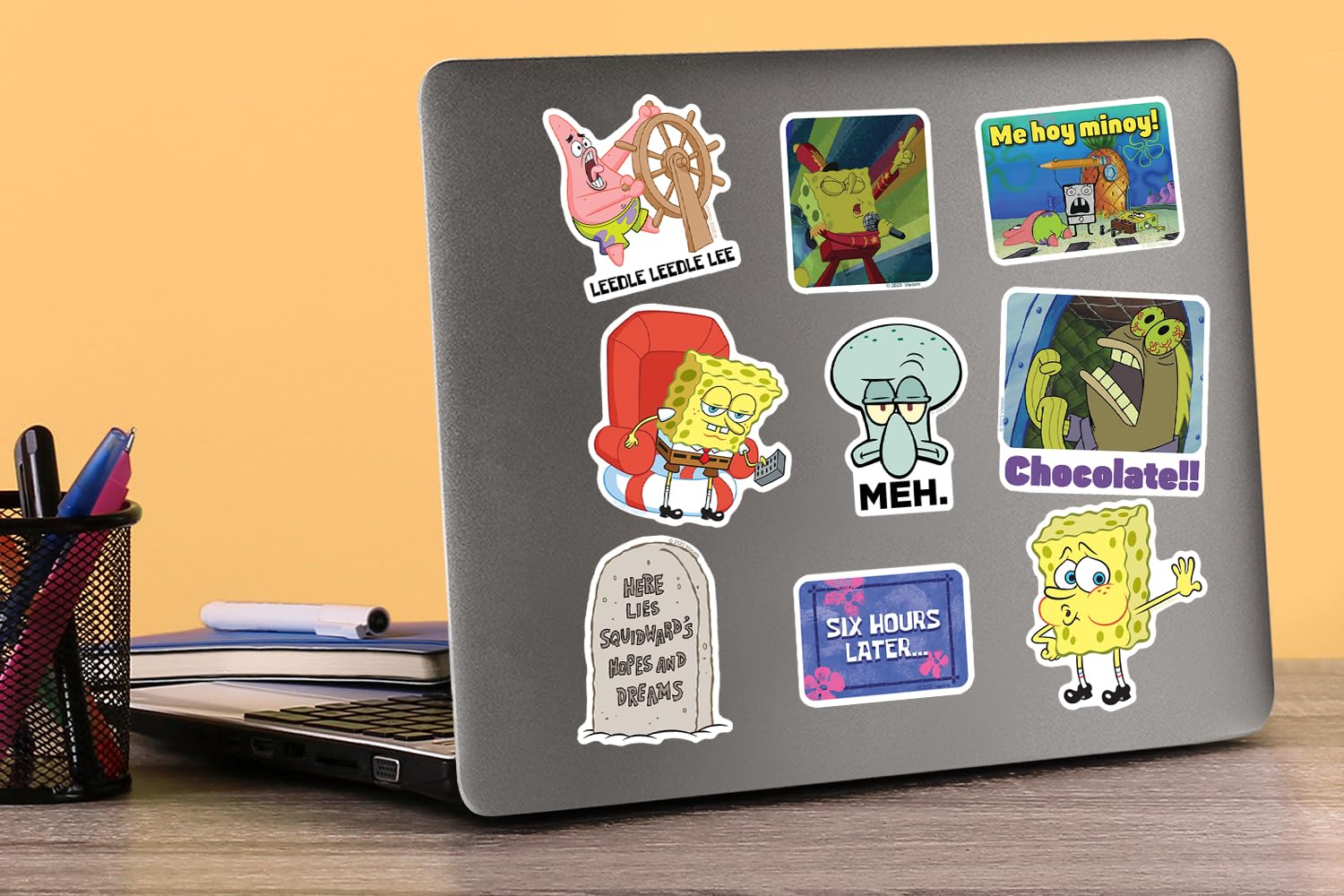 GRAPHICS & MORE Spongebob Meme Vinyl Stickers - 50ct Large Variety Pack for Laptop, Water Bottle, Scrapbooking, Indoor/Outdoor