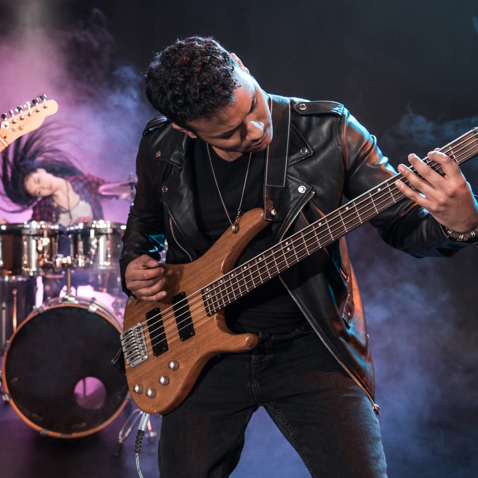 Jolgoo 1/4 Inch Trs Instrument Cable 20 Ft 2 Pack, Quarter Inch Audio Cable, 6.35 Balanced Interconnect Line For Electric Guitar