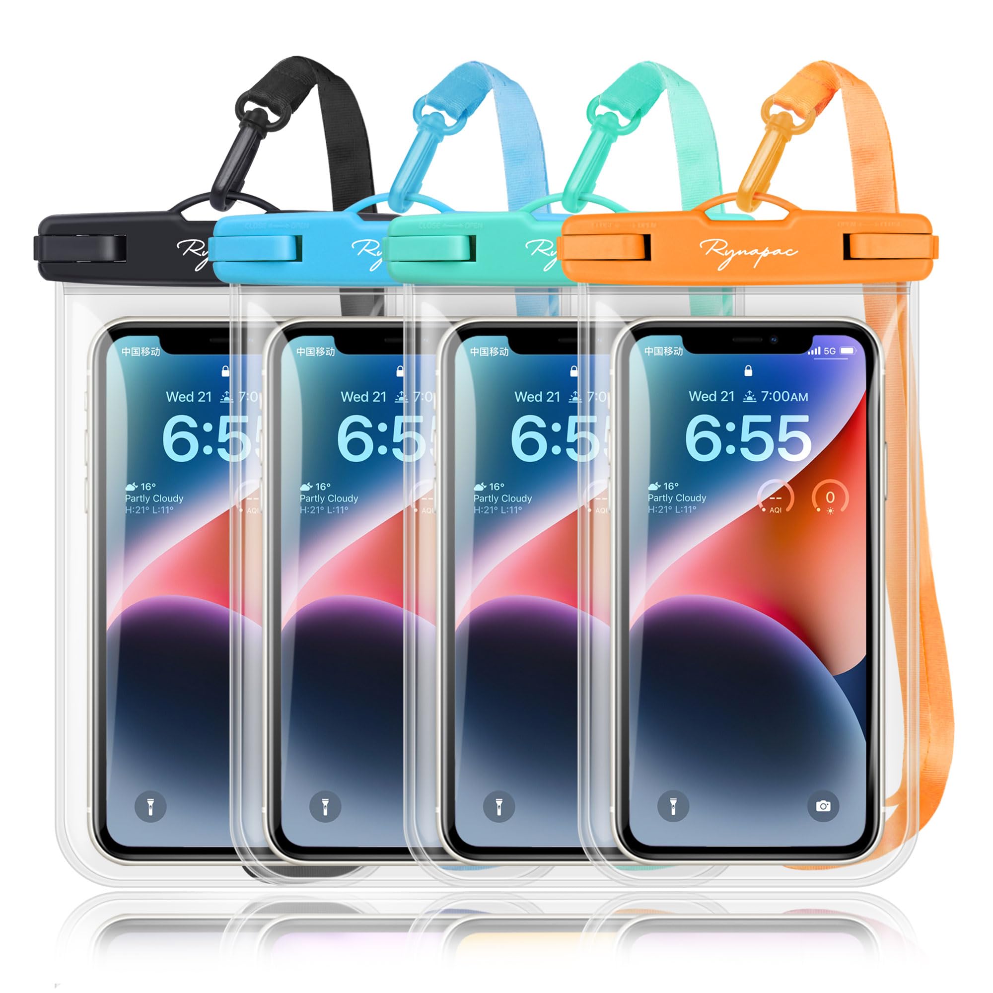 Waterproof Phone Pouch Bag - 7.5in Water Proof Cell Phone Case for Beach Travel Must Haves, Waterproof Phone Holder with Lanyard