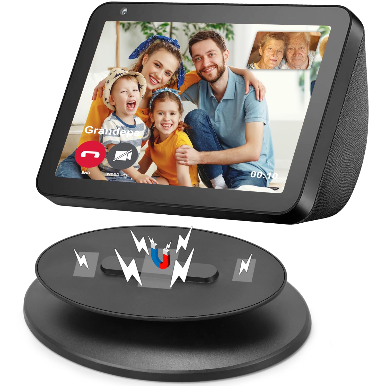 Stand for Echo Show 8(1st Gen& 2nd Gen), Adjustable Alexa Stand Magnetic Mount Accessories,360 Degree Swivel, Tilt Function, Ant