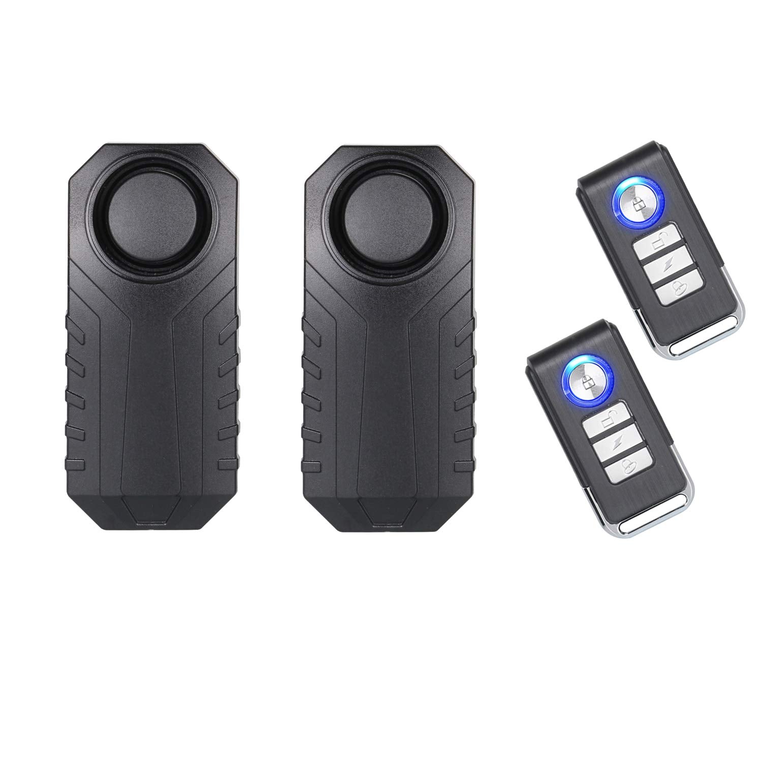 Lancoon Bicycle Alarm, Anti Theft For Bike Motorcycle Car Vehicles With Remote Control, 113 Db Super Loud (Pack Of 2)