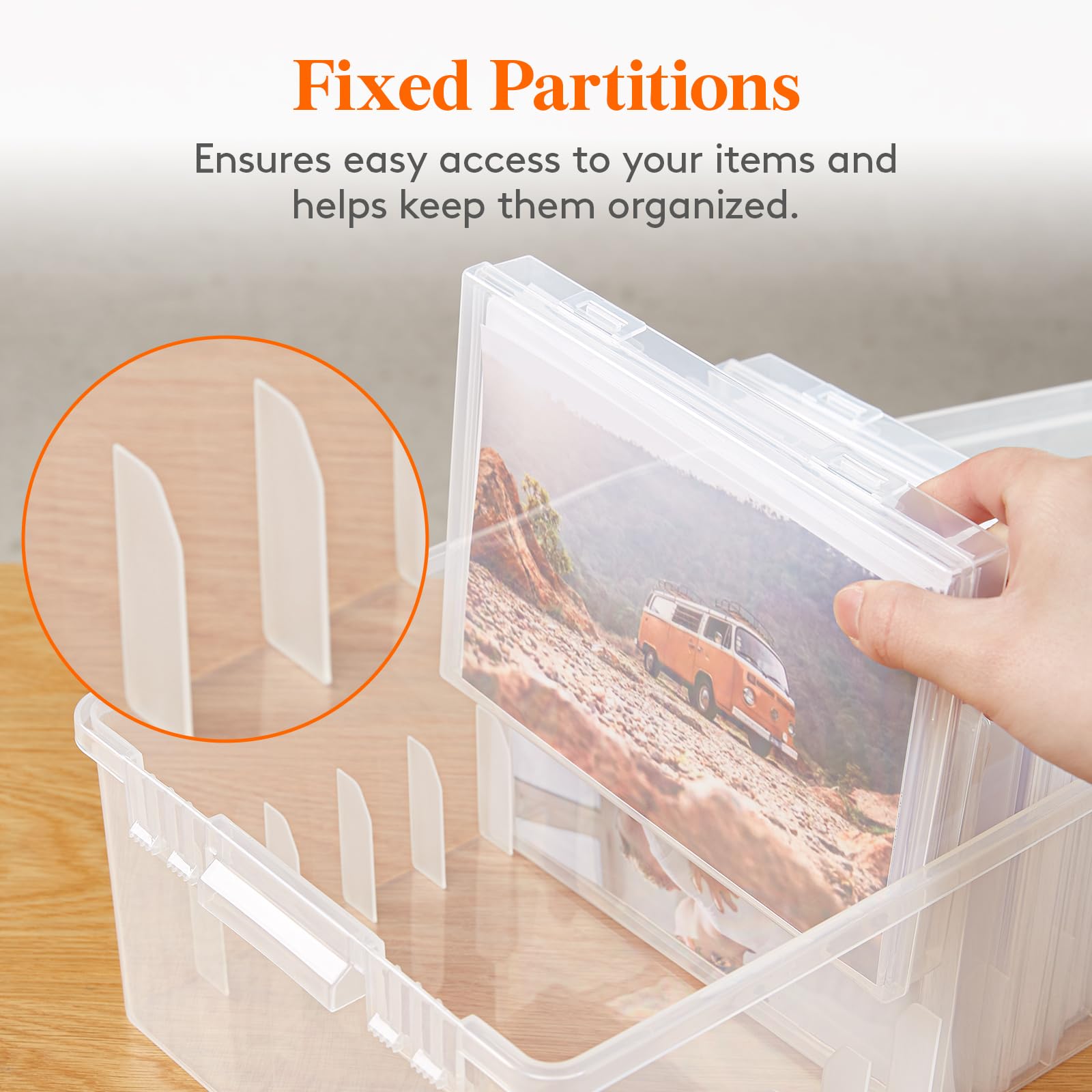 Lifewit Photo Storage Box 5X7 Photo Case, Each For 9 Inner Keeper, Clear Photo Organizer For Seeds Cards Pictures Office Supplie