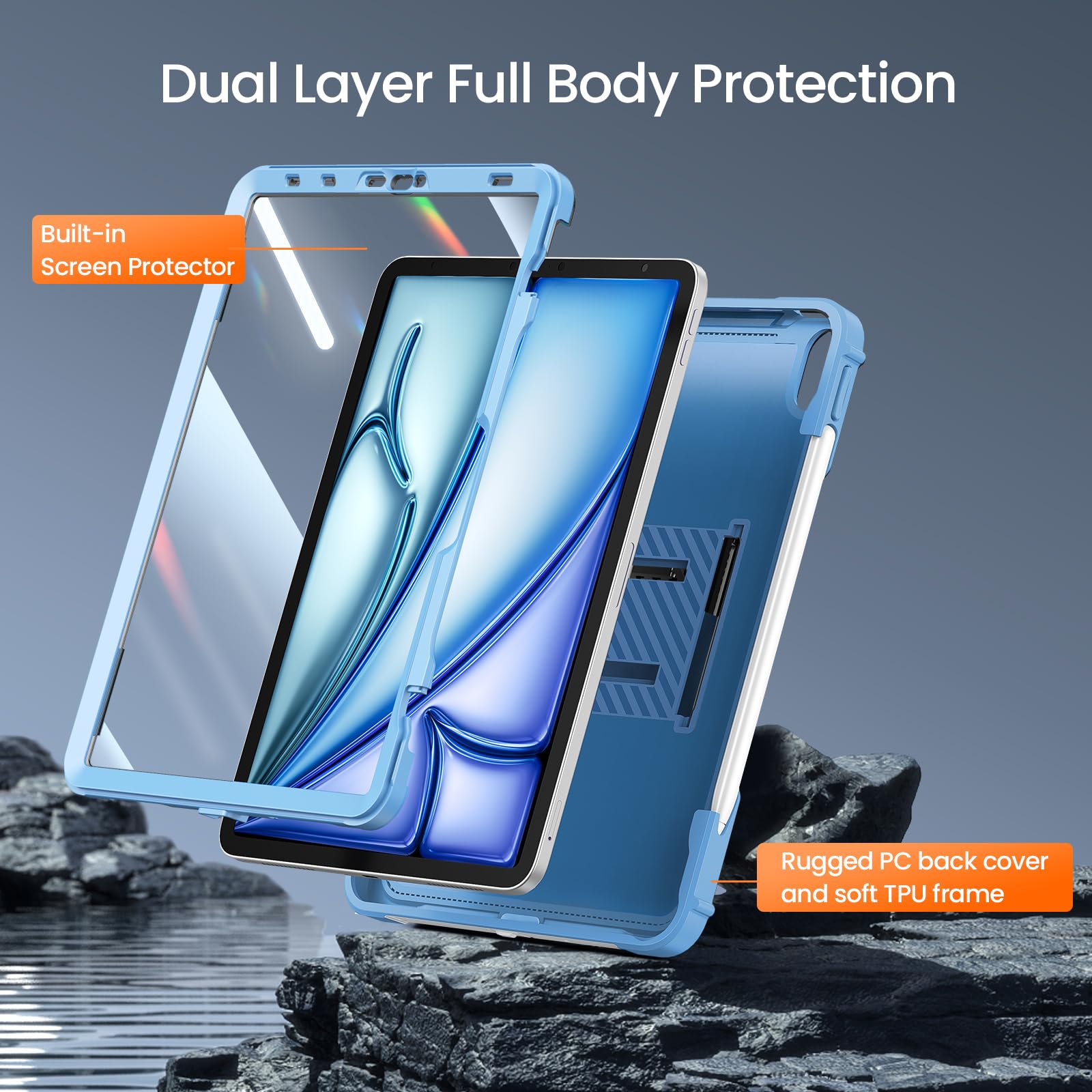 Ztotopcases For Ipad Air 6Th Generation 11 Inch Case M2 2024, Ipad Air 5Th/4Th Gen 10.9 Inch 2022/2020, Ipad Pro 11 2018 1St, Bu