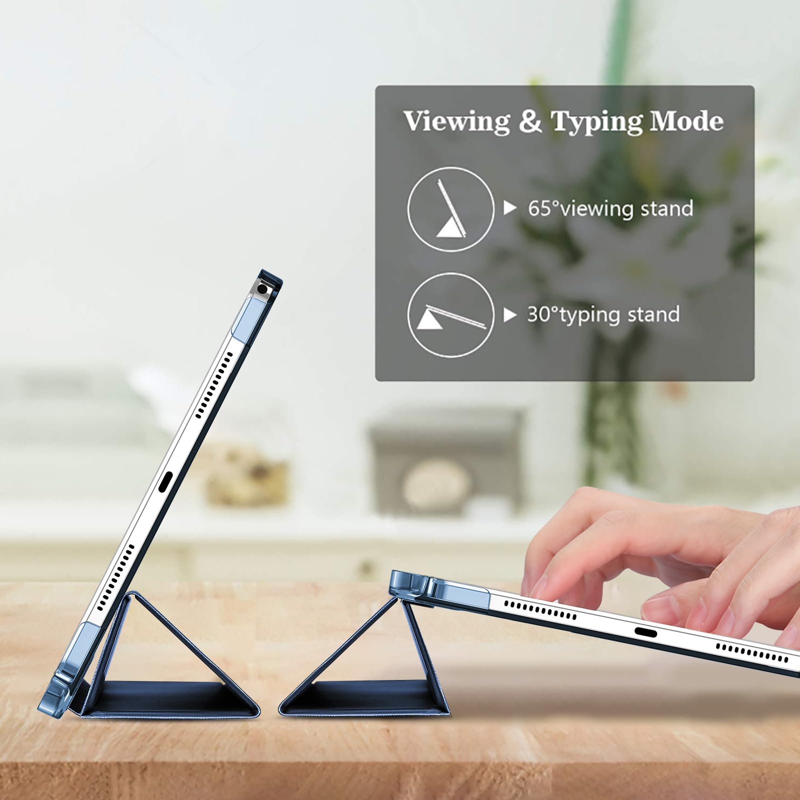 Procase Smart Case For Lenovo Tab M11/Tab K11 Lte 11'' 2024 Tb330Fu With Pen Holder, Slim Stand Tri Fold Hard Shell Protective T