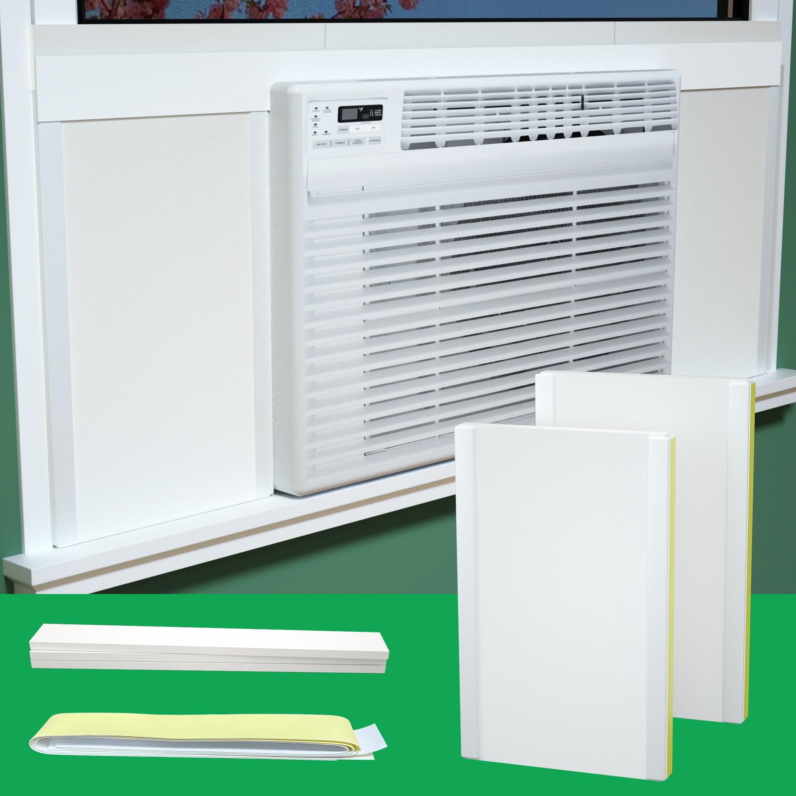 Window Air Conditioner,Side Insulated Foam Panel, Summer/Winter Heat and Draft Insulating,Full Surround Insulation Panels Window