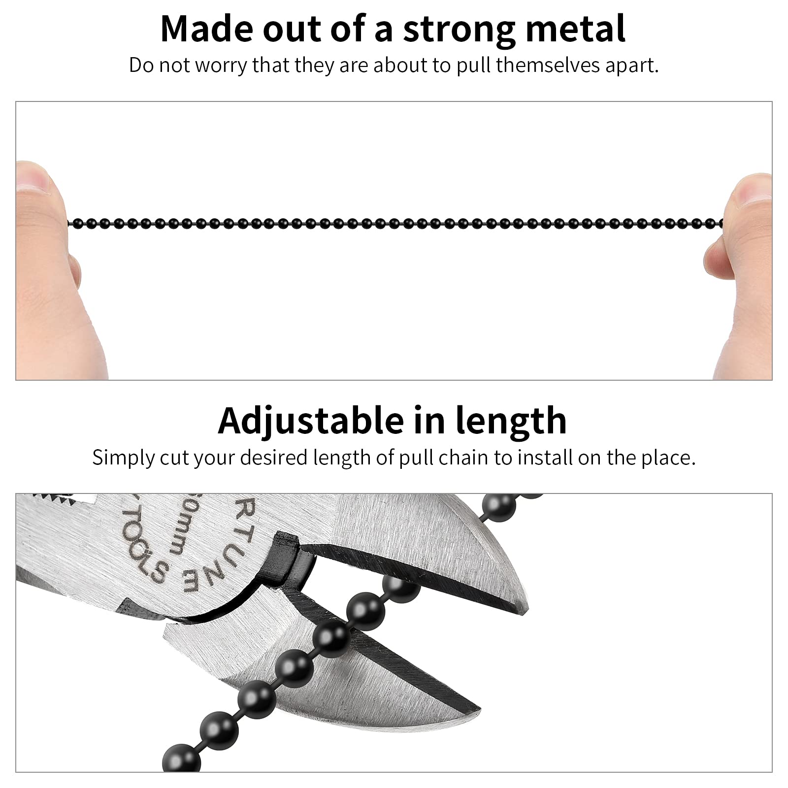 Pull Chain Extension For Ceiling Fans And Light Fixture, 59-Inch Long With 6 Matching Connectors (Orb)