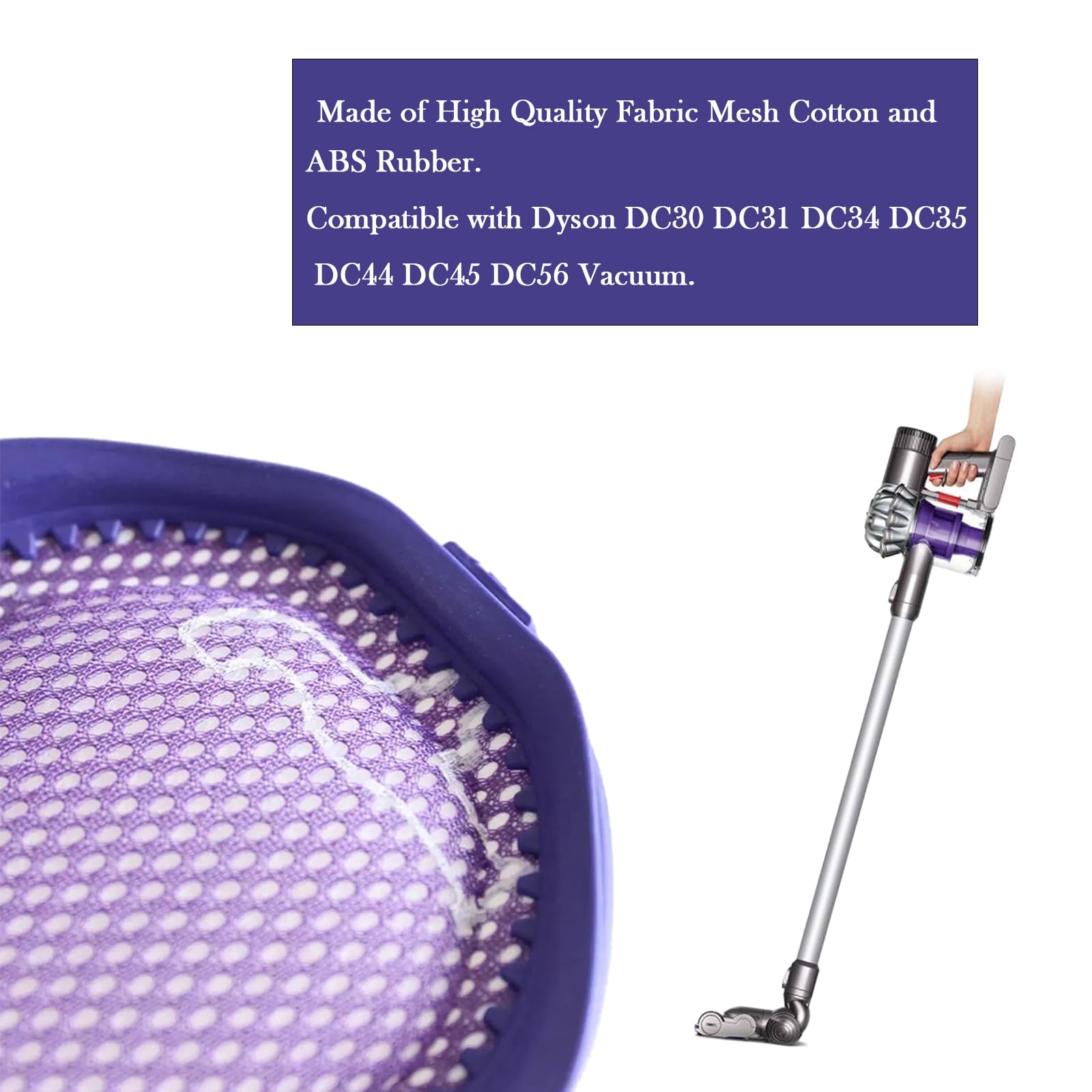 2 Pack Filter For Dyson Dc30/Dc31/Dc34/Dc35/Dc44/Dc45 Digital Slim,Dc56 Washable Pre Filter Replacement Compatible With Dyson Va