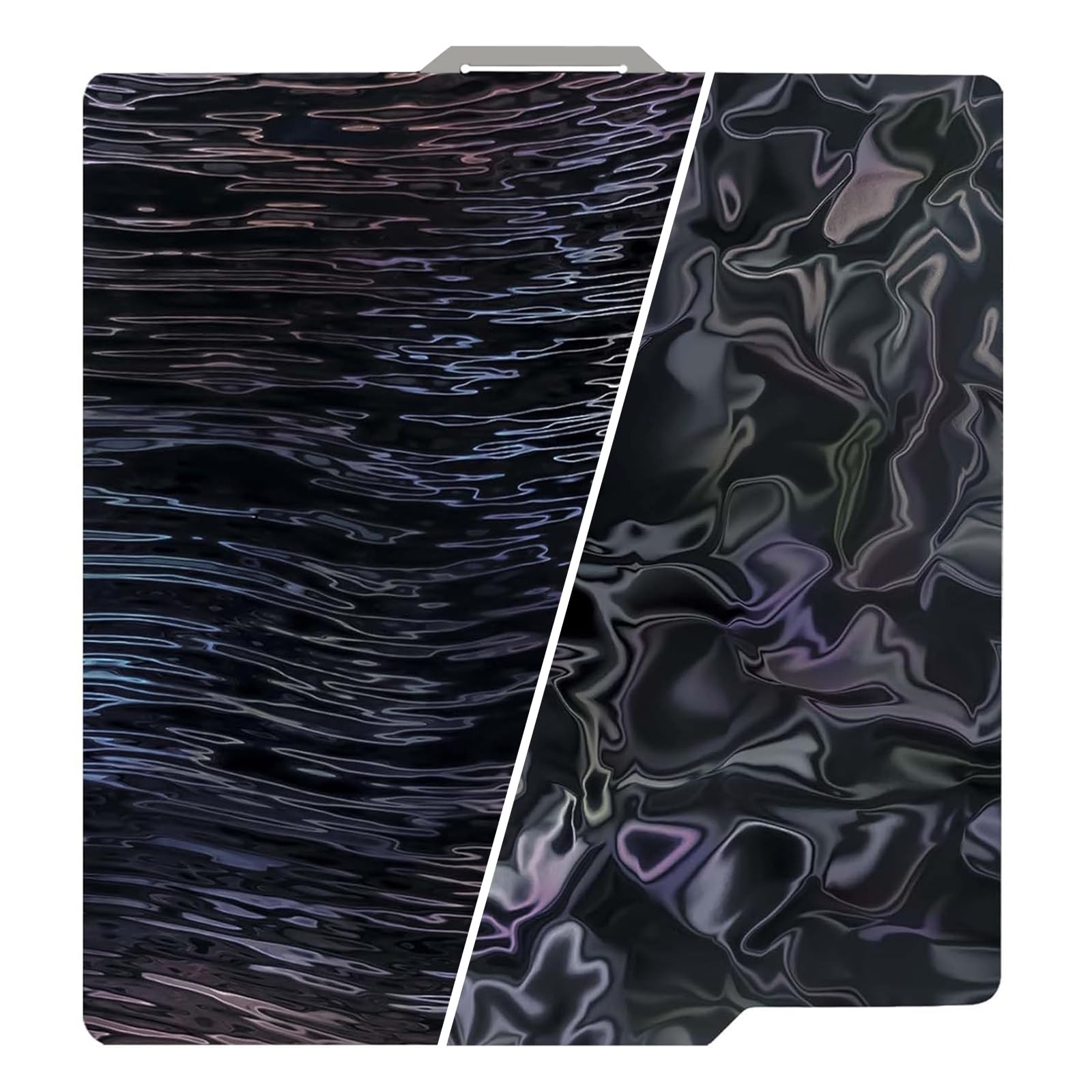 Smooth Water Ripples+Wood Grain 3D Printer Build Plate For Bambu Labs X1 X1C X1E P1P P1S A1, Double Sided Flexible Sheet Spring