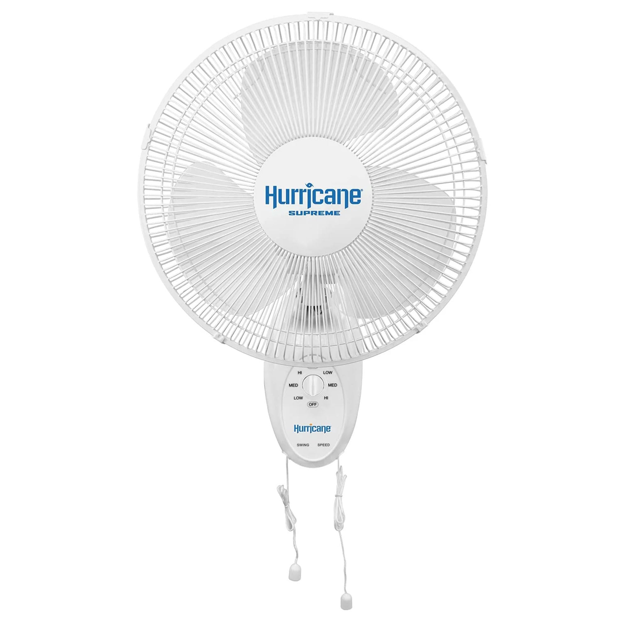 Hurricane Supreme 12    Portable Oscillating Wall Mount Fan, Space Saving, Powerful, Quiet 3 Speed Airflow, Adjustable Tilt For