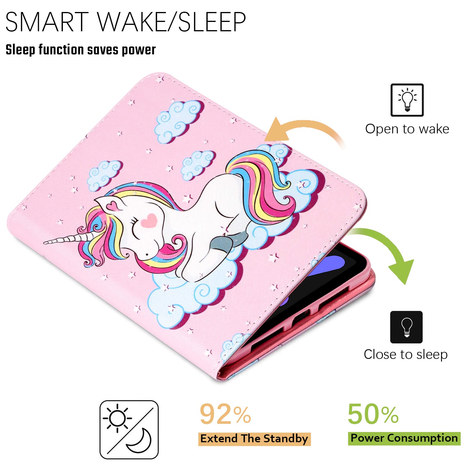 Dteck For Ipad Mini (A17 Pro/A15) Case 7/6Th Generation (2024/2021 Release) 8.3 Inch, Pu Leather Protective Case With Auto Sleep