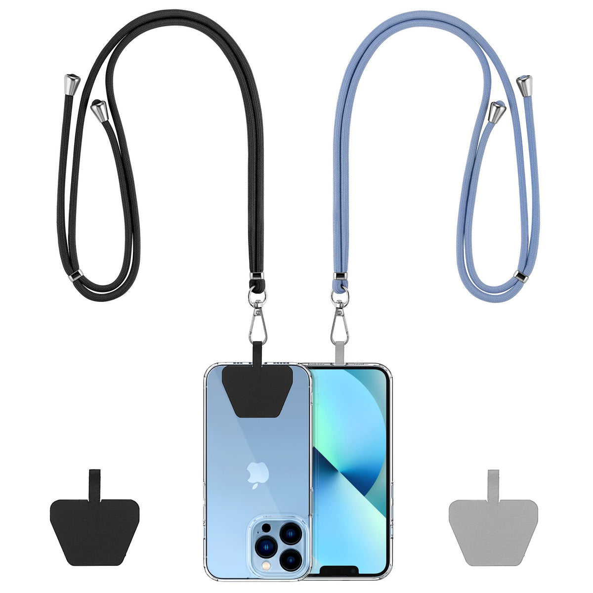 Cacoe Phone Lanyard 2 Pack 2   Adjustable Neck Strap,2   Phone Patches,Universal Crossbody Cell Phone Lanyards,Multifuctional Ph
