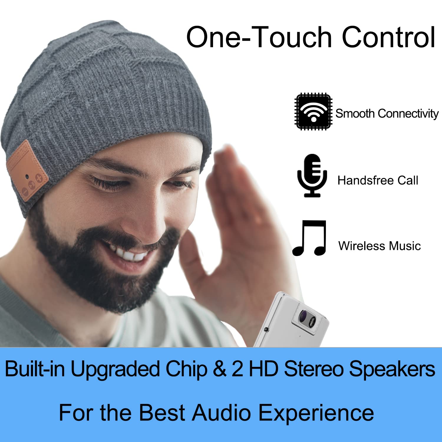 Bluetooth Beanie Hat Headphones Unique Tech Gifts Stocking Stuffer