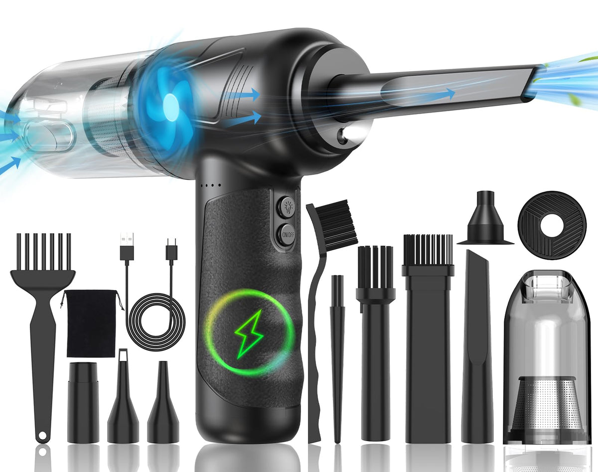 Compressed Air Duster With Air Blower 160000Rpm Vacuum Cleaner And Air Duster 4 In 1 Keyboard Cleaner,No Canned Air Duster,Elect