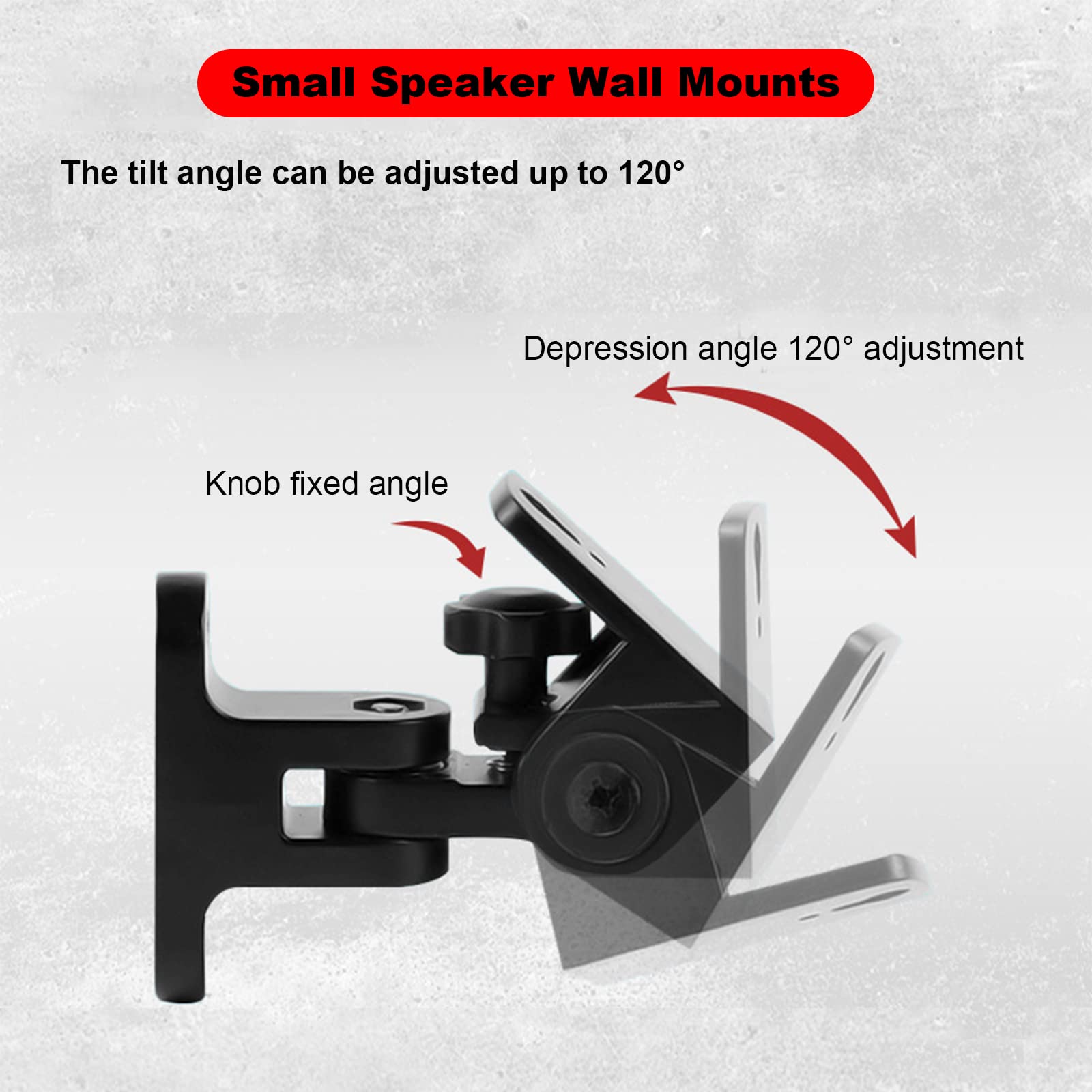 Bs 218Pro Universal Speaker Wall Mount For Small Speakers ,Vertical 120, Horizontal 180Adjustment,Hold Up To 30Lbs,Compatible Wi