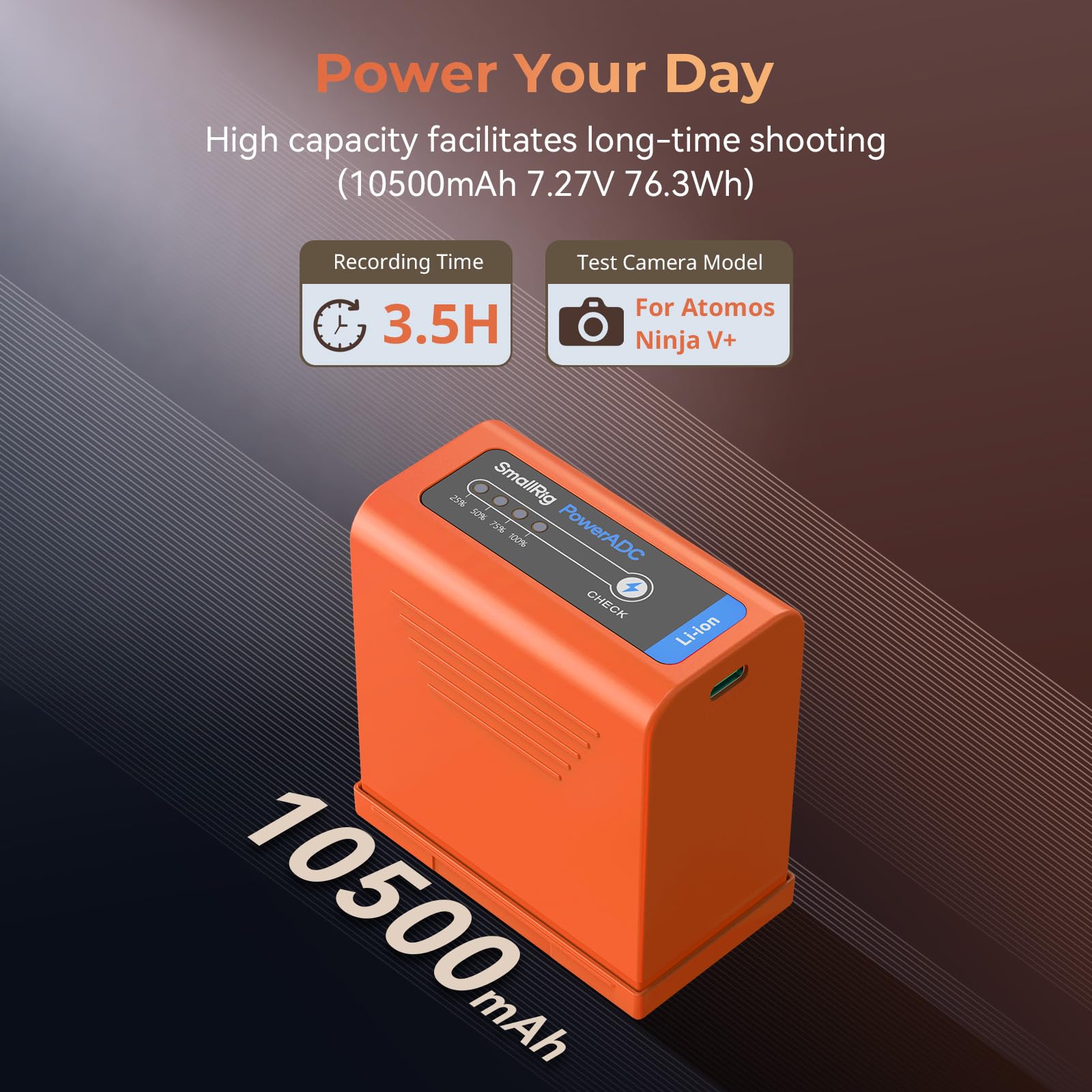 Smallrig Np-F970 Battery 10500Mah Usb-C Camera Battery For Sony Np-F970 F750 F550, Pd 20W Fast Charging, 6H Full Charged, For Mo