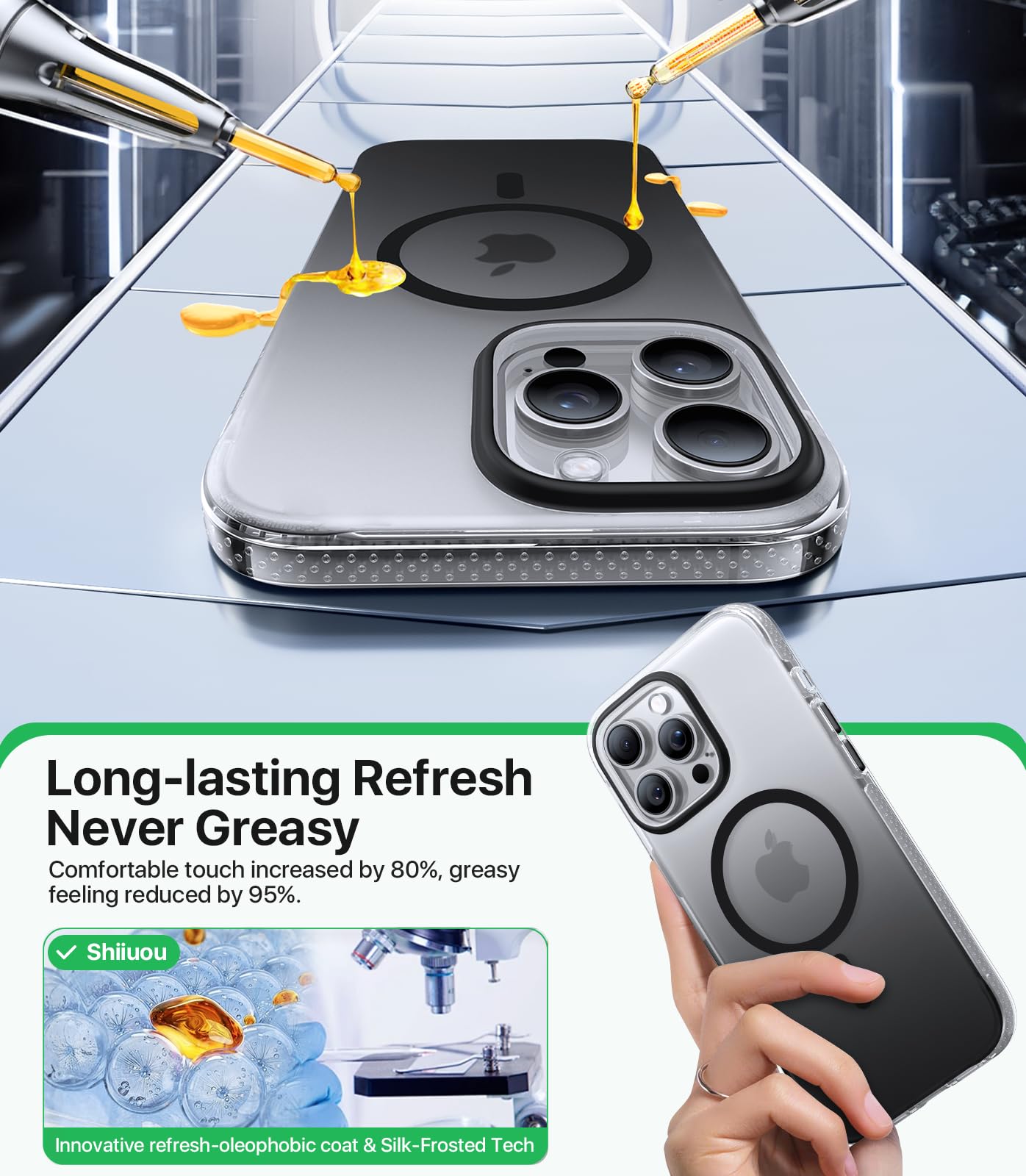 Shiiuou Strong Magnetic For Iphone 16 Pro Case, Skin Friendly [Compatible With Magsafe] [Military Grade Test Protection] Never Y