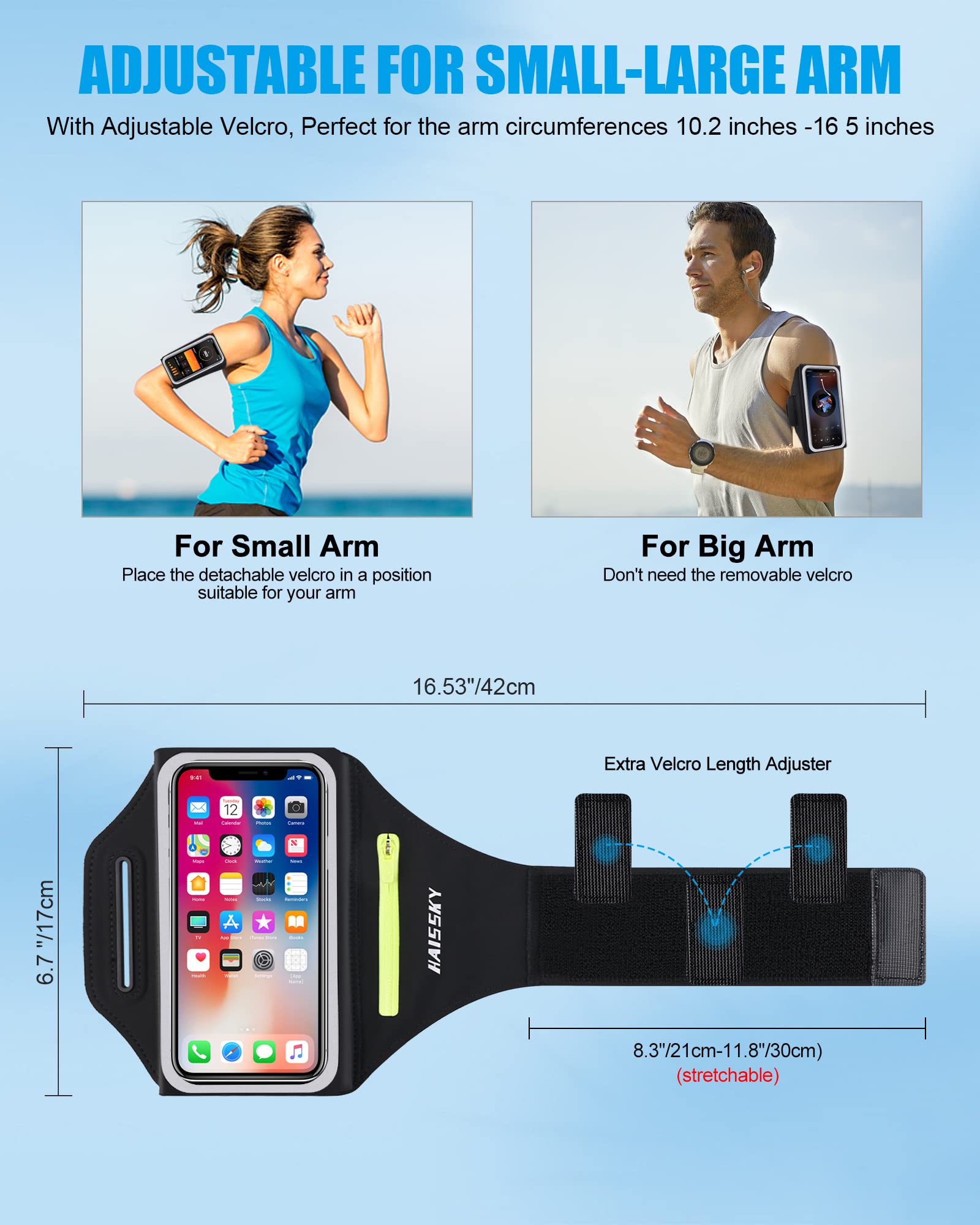 Running Armband [3D Design] With Key Pouch, Running Phone Holder For Iphone 15 14 13 12 11 Pro Max Plus, Samsung S24 S23 S22 S21