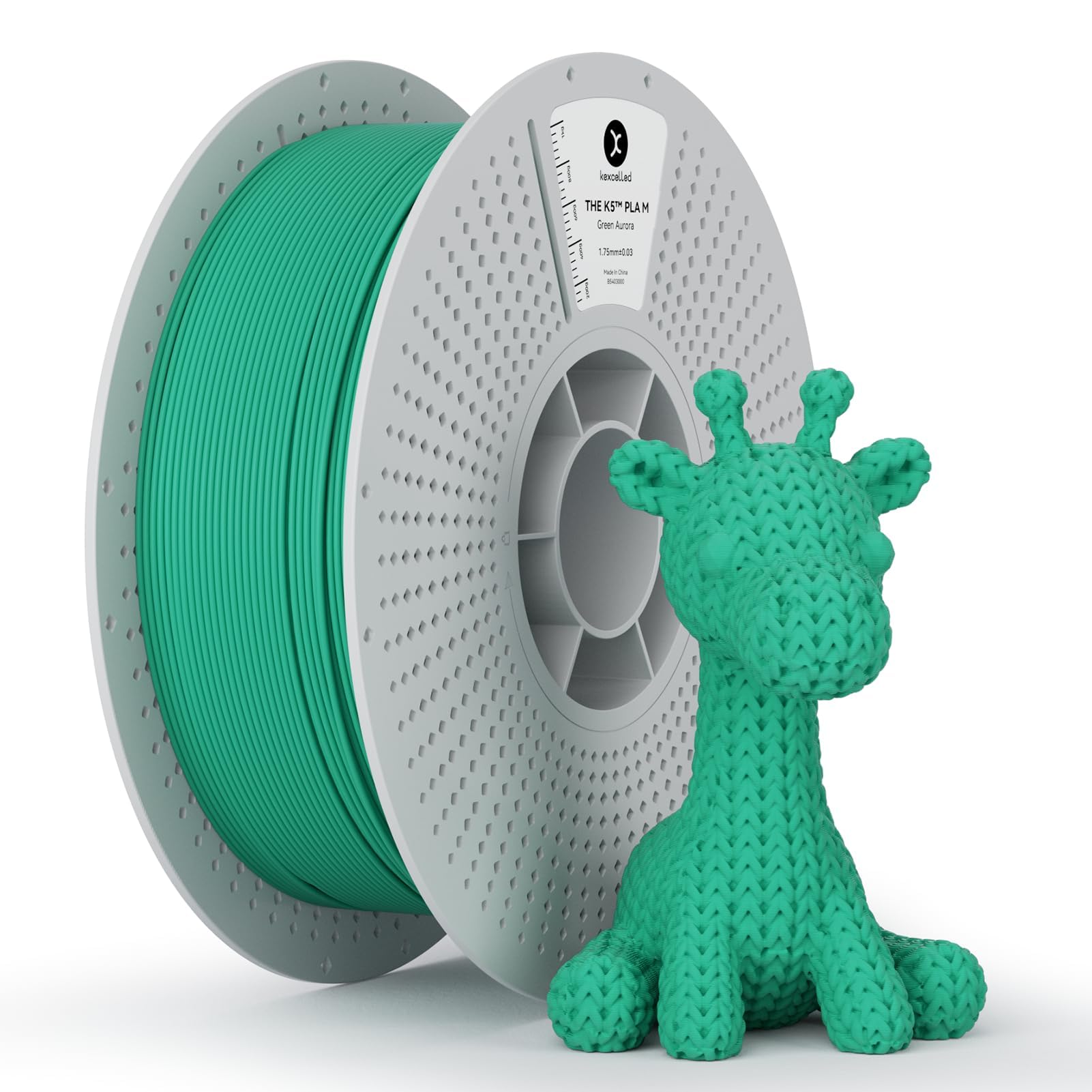 kexcelled Matte PLA Filament 1.75mm,Matte Aqua Green PLA 3D Printer Filament 1kg Spool (2.2lbs) with +/-0.03mm Accuracy,Upgraded