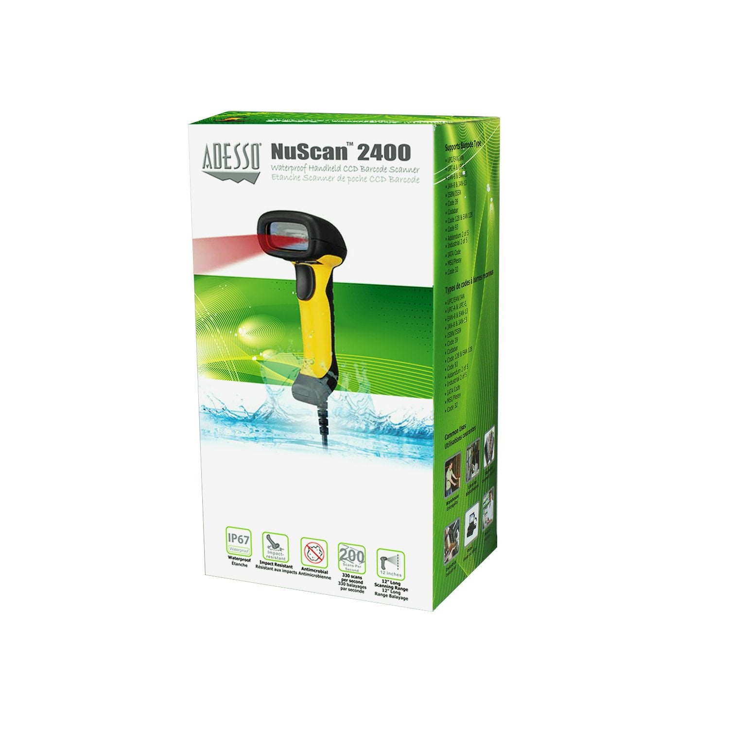 Adesso Nuscan 2400U   1D Barcode Scanner