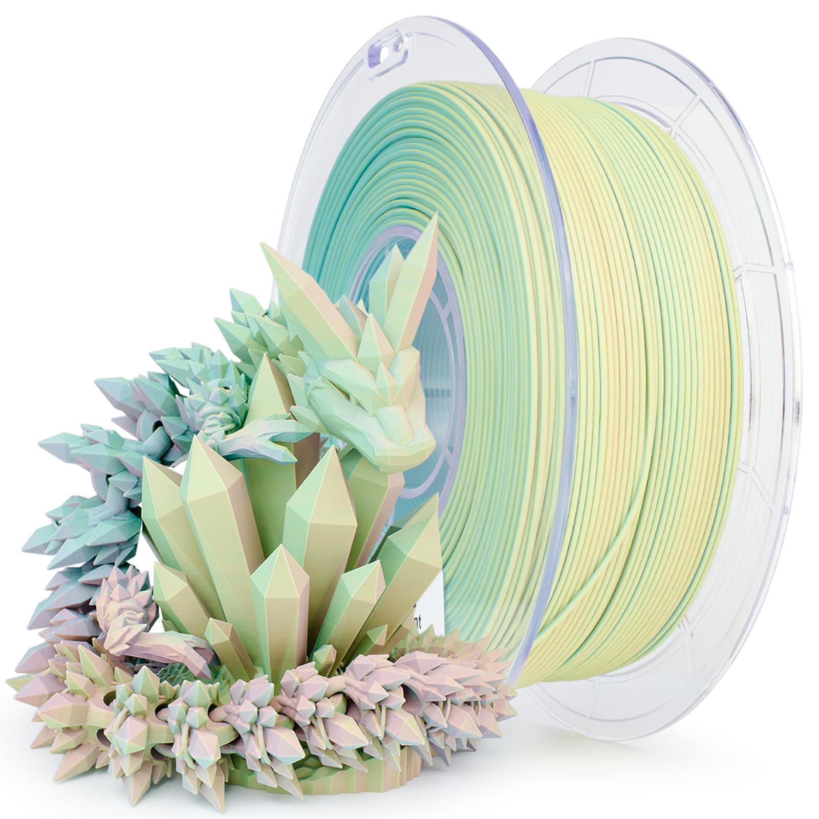 Ziro Pla Filament 175Mm, Matt Multicolors 3D Printer Filament, Color Change With Angle, Tri Colors 3 In 1 Chrome, Dimensional Ac