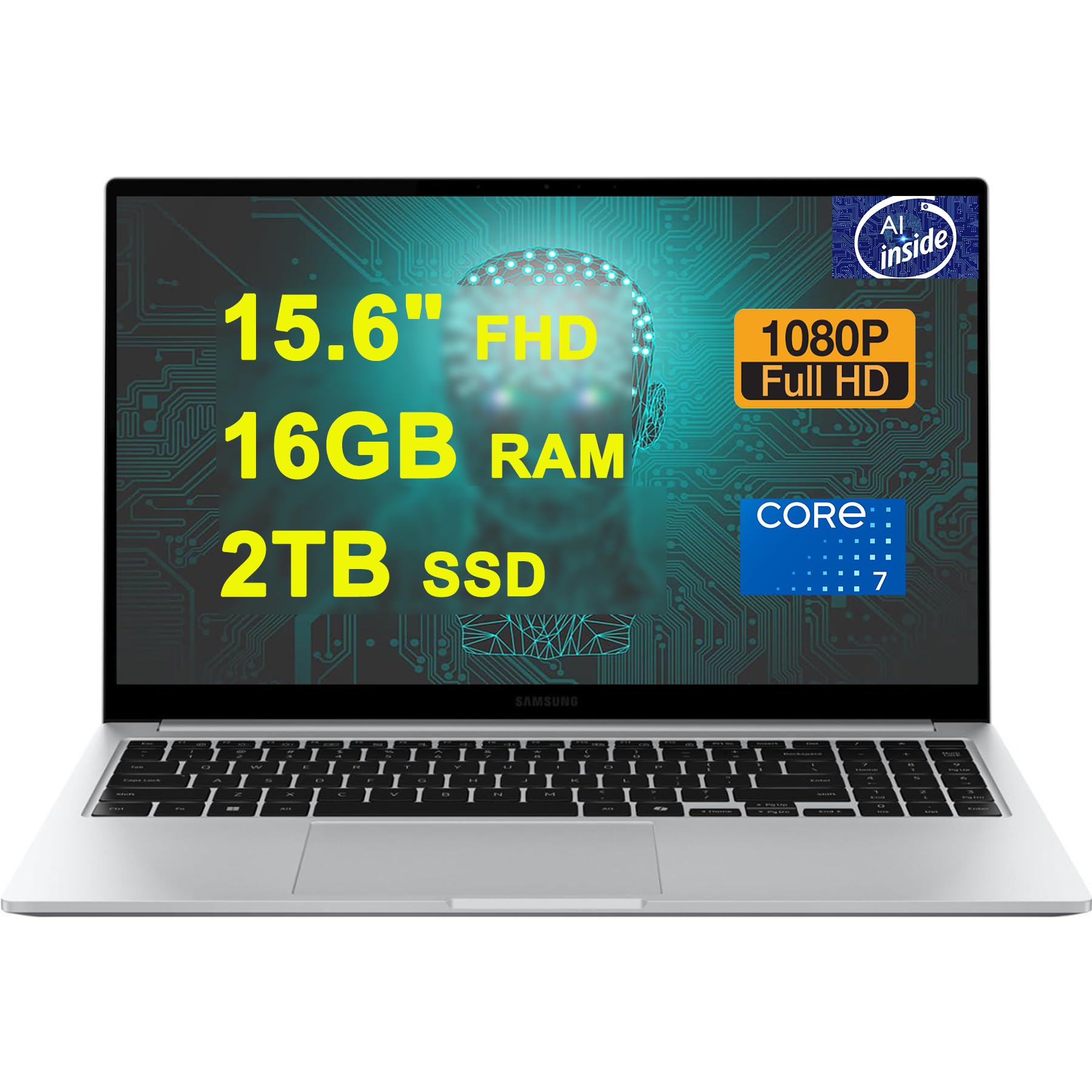 SAMSUNG Galaxy Book 4 Business Copilot AI PC Laptop 15.6 FHD Anti-Glare Intel 10-core Core 7 150U (Beats i7-1335U) 16GB RAM 2TB 