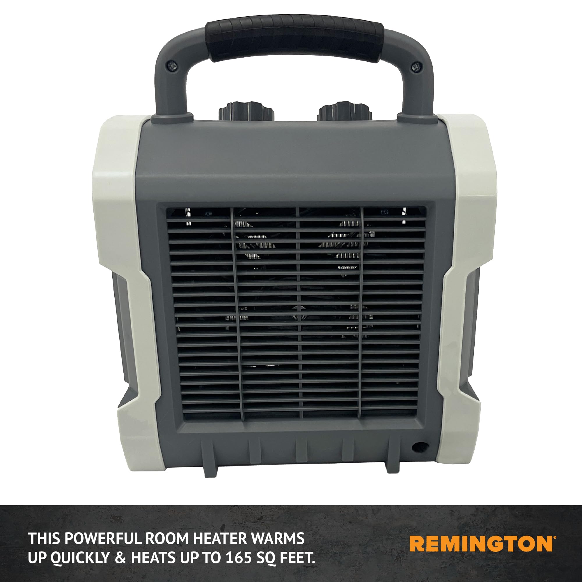 Remington 1500W Heavy-Duty Portable Electric Heater for Garage, Workshop - Black/Grey, Model REM-222A-120, 7x10x12 inches