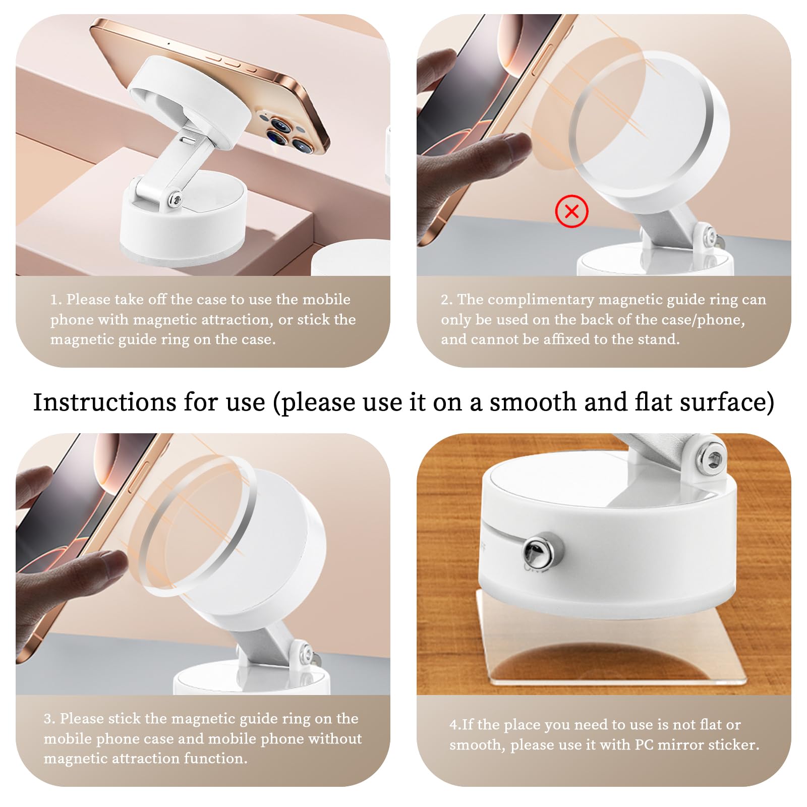 Vacuum Magnetic Phone Holder Updated Suction Cup Phone Mount Foldable And Portable Easy To Operate And Durable Multi-Scenario Ap