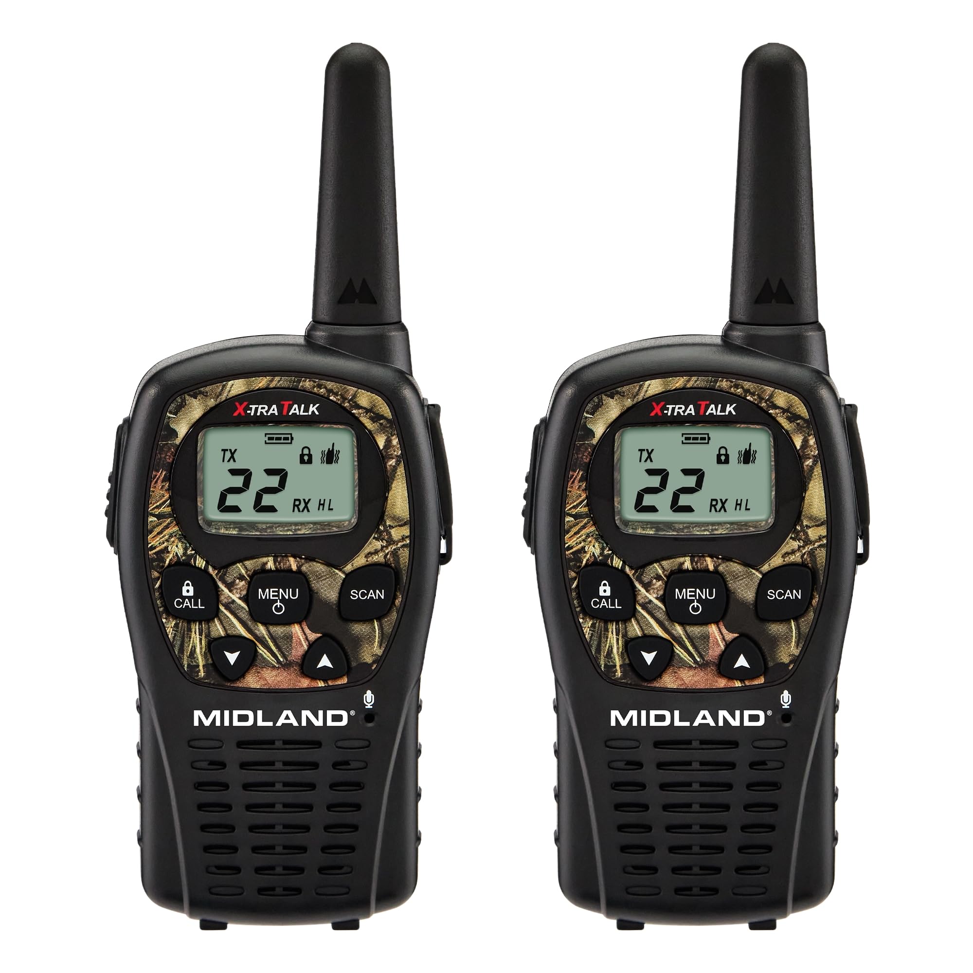 Midland Lxt535Vp3 Frs Walkie Talkie   Long Range Two Way Radio Channel Scan, Silent Operation (Mossy Oak Camo, 2 Radios)