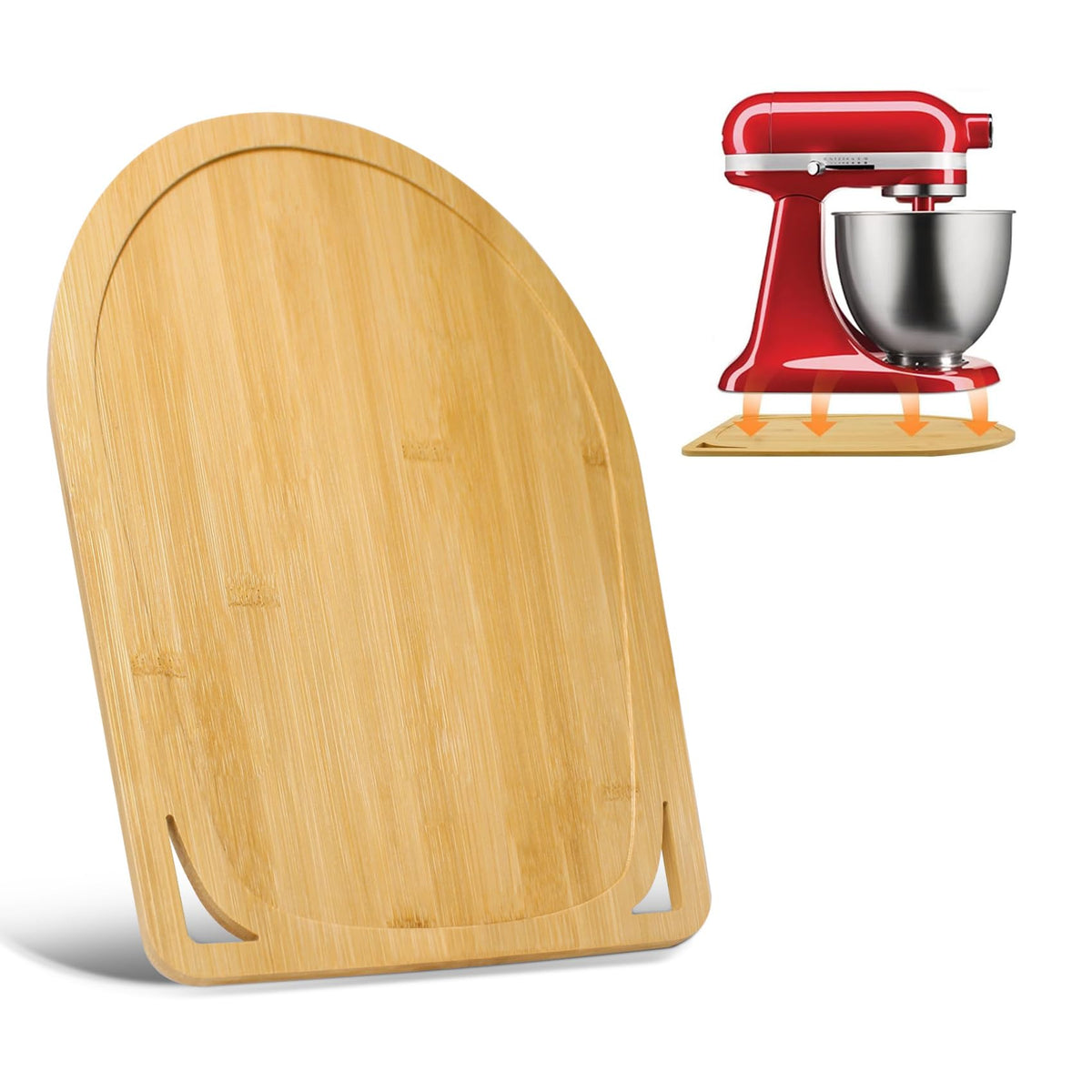 Bamboo Mixer Mat Slider Compatible With Tilt Head Kitchen Aid 4.5 5 Qt Stand Mixer   Kitchen Countertop Storage Mover Sliding Ca