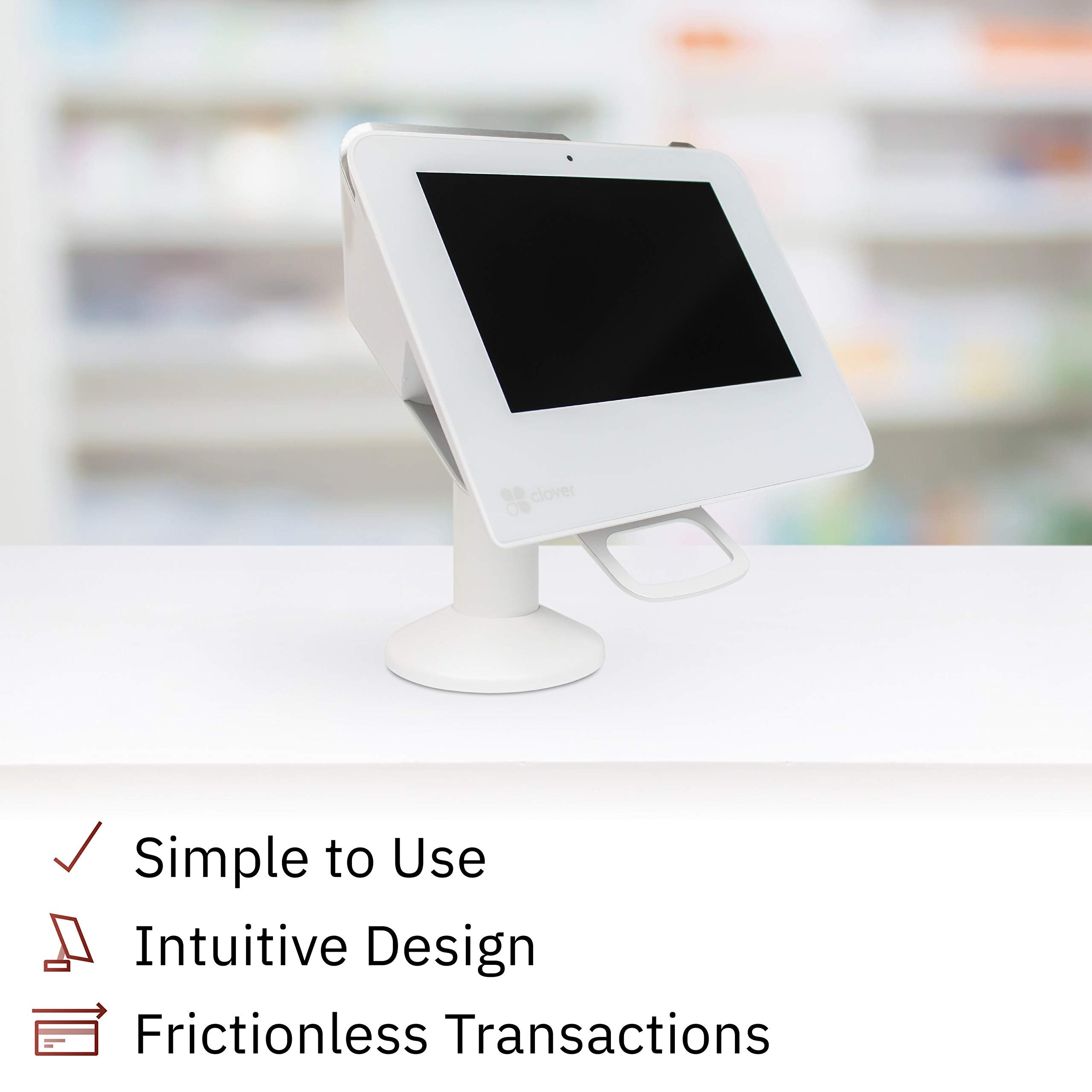 Discount Credit Card Supply DCCStands Swivel and Tilt Clover Mini/Clover Mini 3 Terminal Stand   Low Profile, White