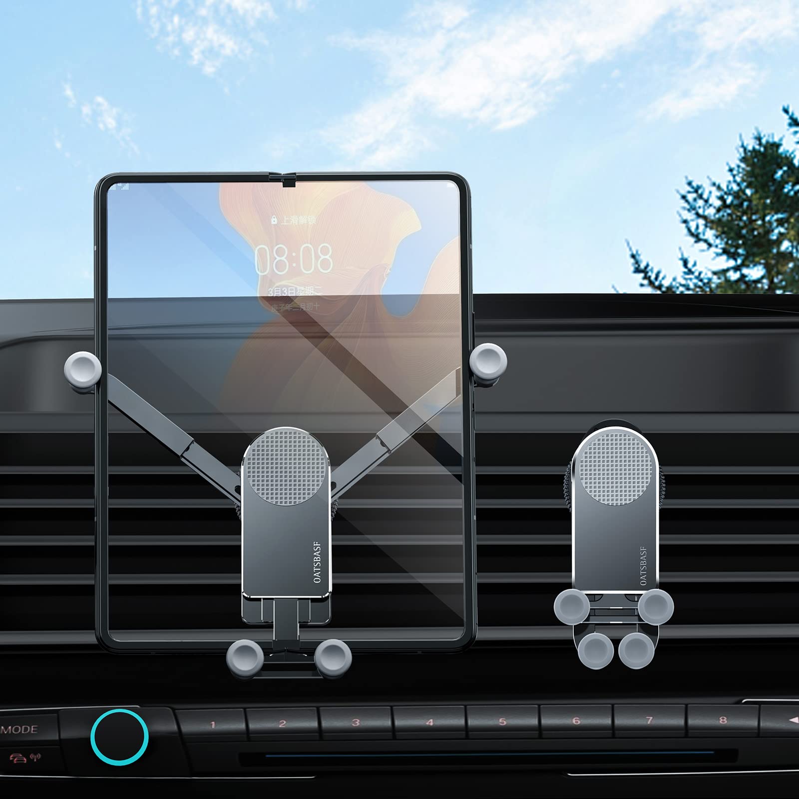 Xuenair Z Fold 5 Car Mount,Universal Z Fold Car Mount [Without Case], Aluminum Fold 5 Car Vent Mount,Samsung Z Fold 3 Car Mount For Galaxy Z Fold 5 4 3 2 S23 22 Pixel Fold Iphone