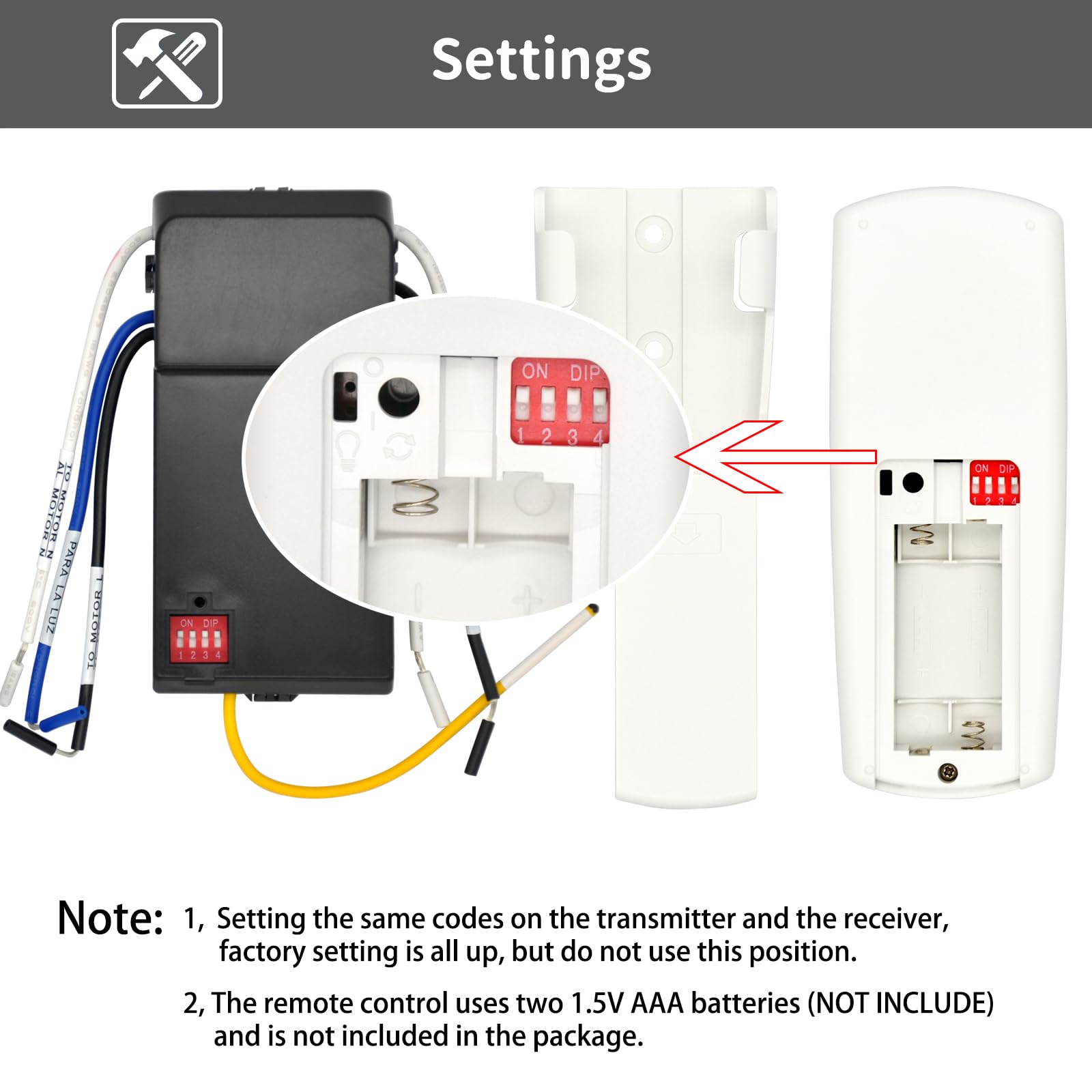 63T Universal Ceiling Fan Remote Control Kit For Harbor Breeze Hunter Hampton Bay, 3 Speed Light Dimmer Timer, Suitable For 110V