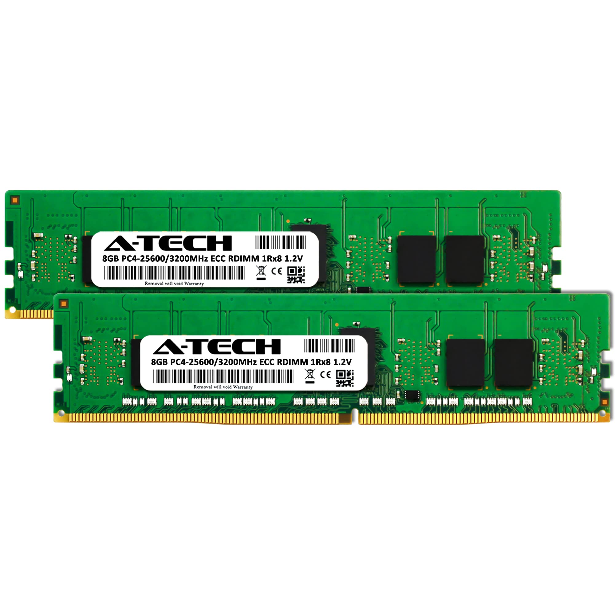 A Tech 16Gb Kit (2X8Gb) Ddr4 3200Mhz Pc4 25600 Ecc Rdimm 1Rx8 1.2V Single Rank Ecc Registered Dimm 288 Pin Server & Workstation