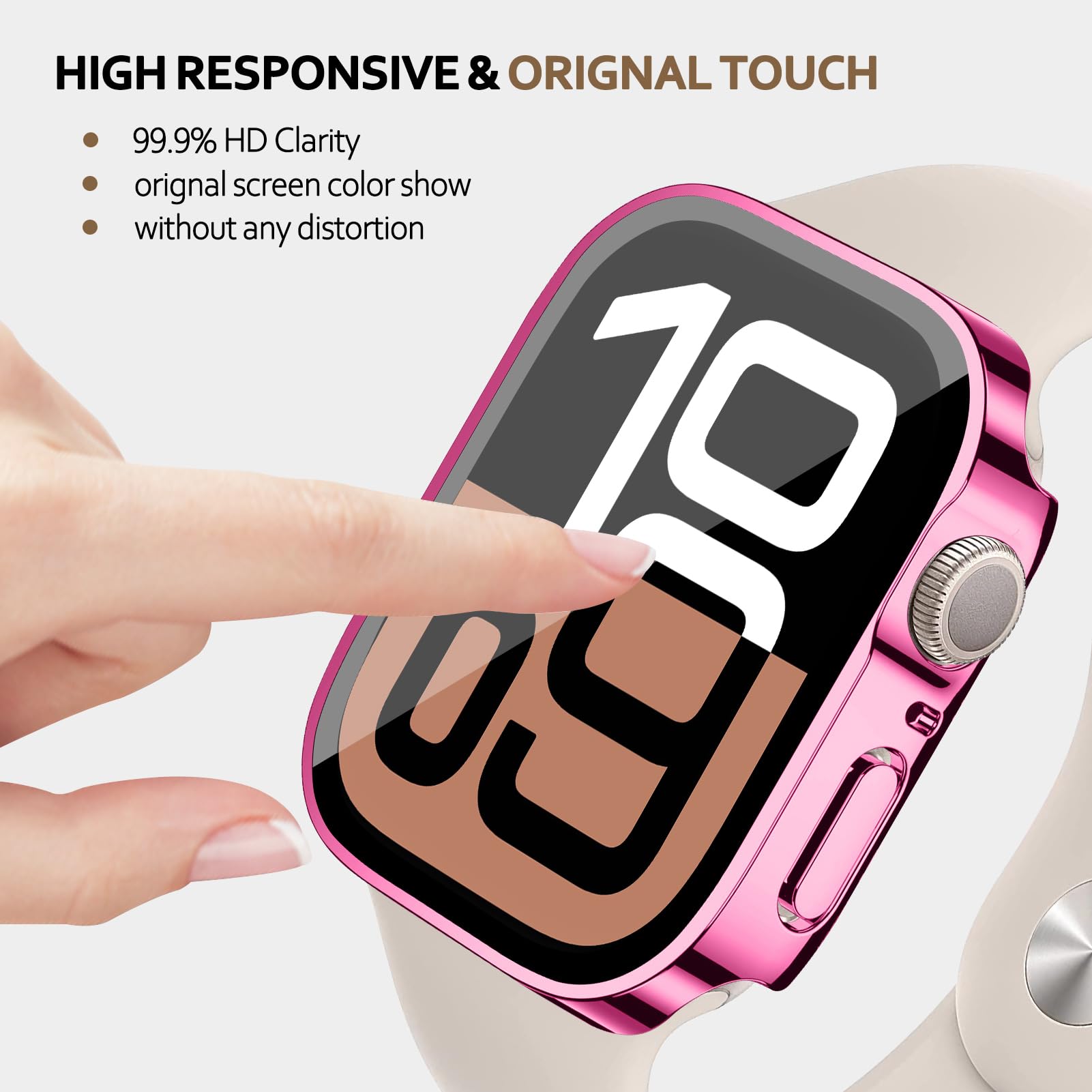 For Apple Watch Case 44Mm,Hard Case With Tempered Glass Screen Protector,Watch Cover For Apple Watch Se 6 5 4 Screen Protector,U