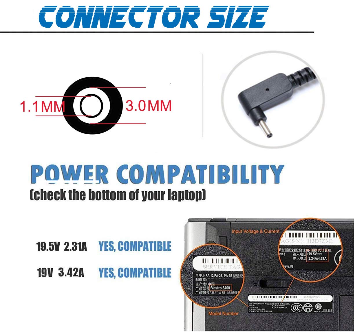 65W Laptop Charger For Acer Aspire 5 A515 44 A515 45 A515 46 A515 54 A515 54G A515 55 A515 56:A515 44 R41B 54 37U3 54 55Zd 54 59