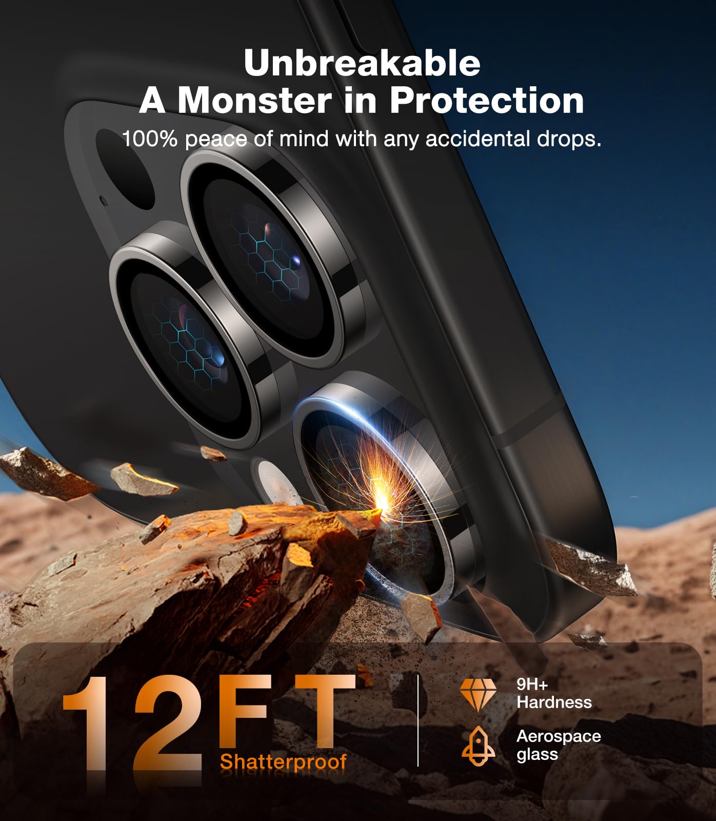 Torras Top Notch Lensguard For Iphone 16 Pro Max/16 Pro Camera Lens Protector [1:1 Invisible Perfect Fit & Capture Ultra Clarity