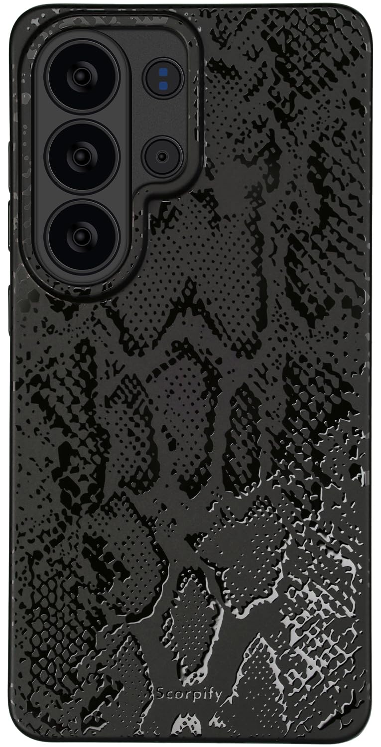 SCORPIFY Compatible with Samsung Galaxy S26 Ultra Case [Compatible with MagSafe] for Matte Black Snake Print Design, Cute Magnet