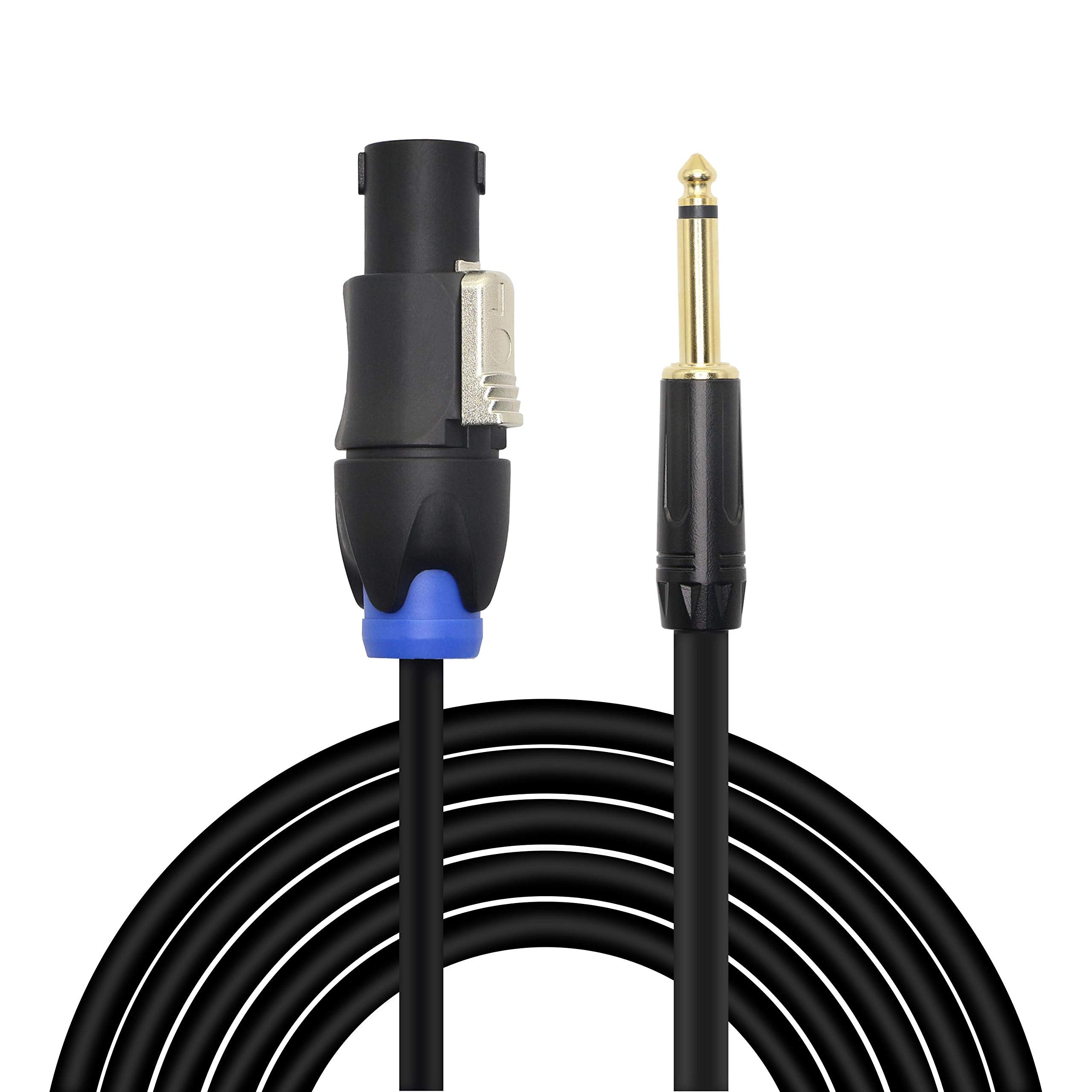 Xmsjsiy Speakon To 1/4'' Mono Speaker Cable, 6.35Mm Ts Plug To Speakon Male Speaker Wire 14 Gauge Audio Amplifier Connection Cor