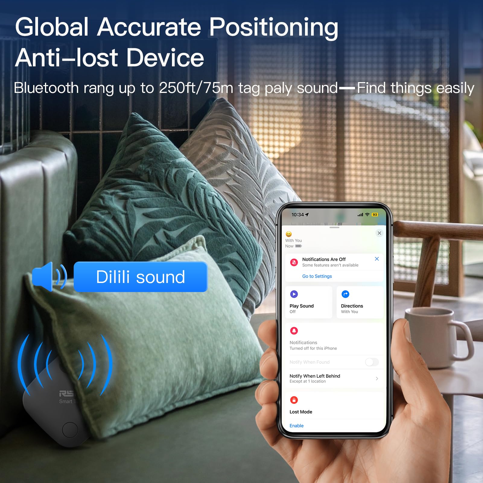 Key Finder Bluetooth Tracker For Luggage Works With Apple Find My Smart Tracker Locator For Suitcase, Bag, Backpack, Wallet, Rep