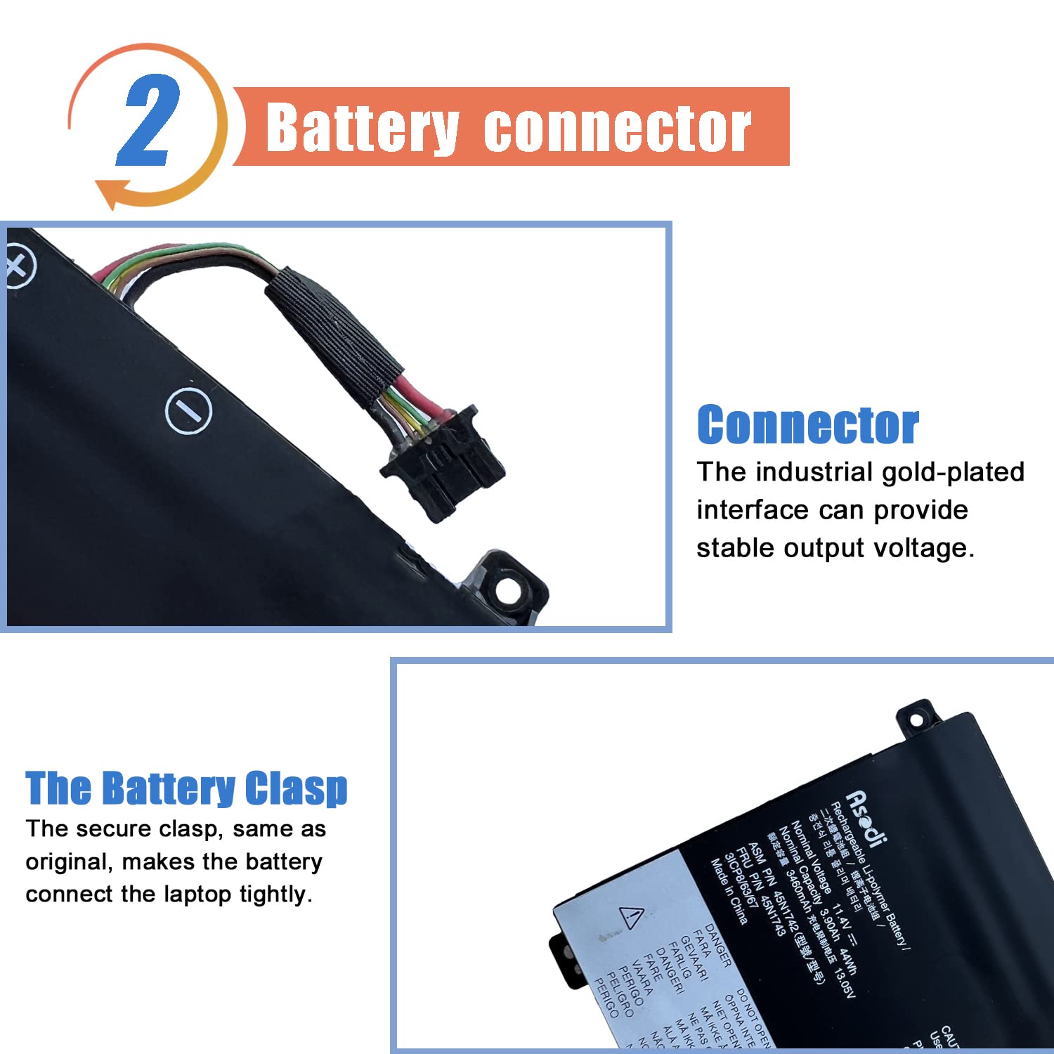 Asodi 45N1742 Laptop Battery Compatible With Lenovo Thinkpad T550 T550S T560 W550 W550S P50S Series Notebook 45N1740 45N1741 45N