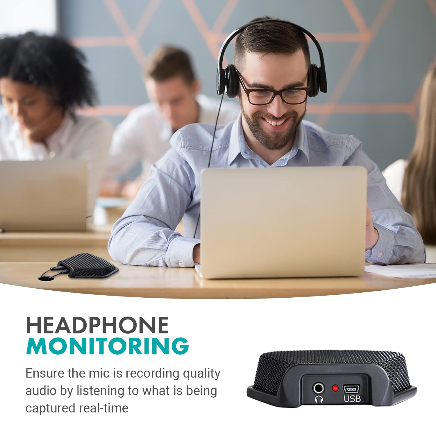 Movo Mc1000 Conference Usb Microphone For Computer Desktop And Laptop With 180 / 20 Long Pick Up Range Compatible With Windows