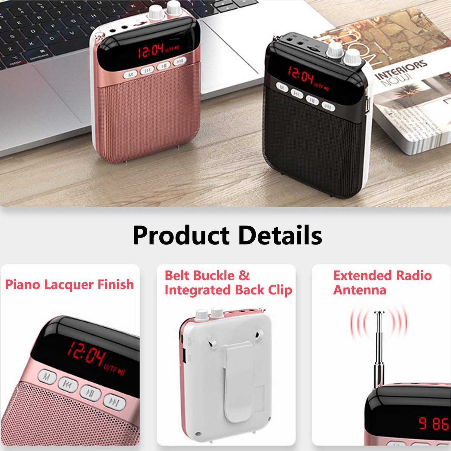 Kinizuxi Portable Voice Amplifier For Teachers,2400Mah Personal Amplifier Headset For Speaking Rechargeable Pa System Microphone