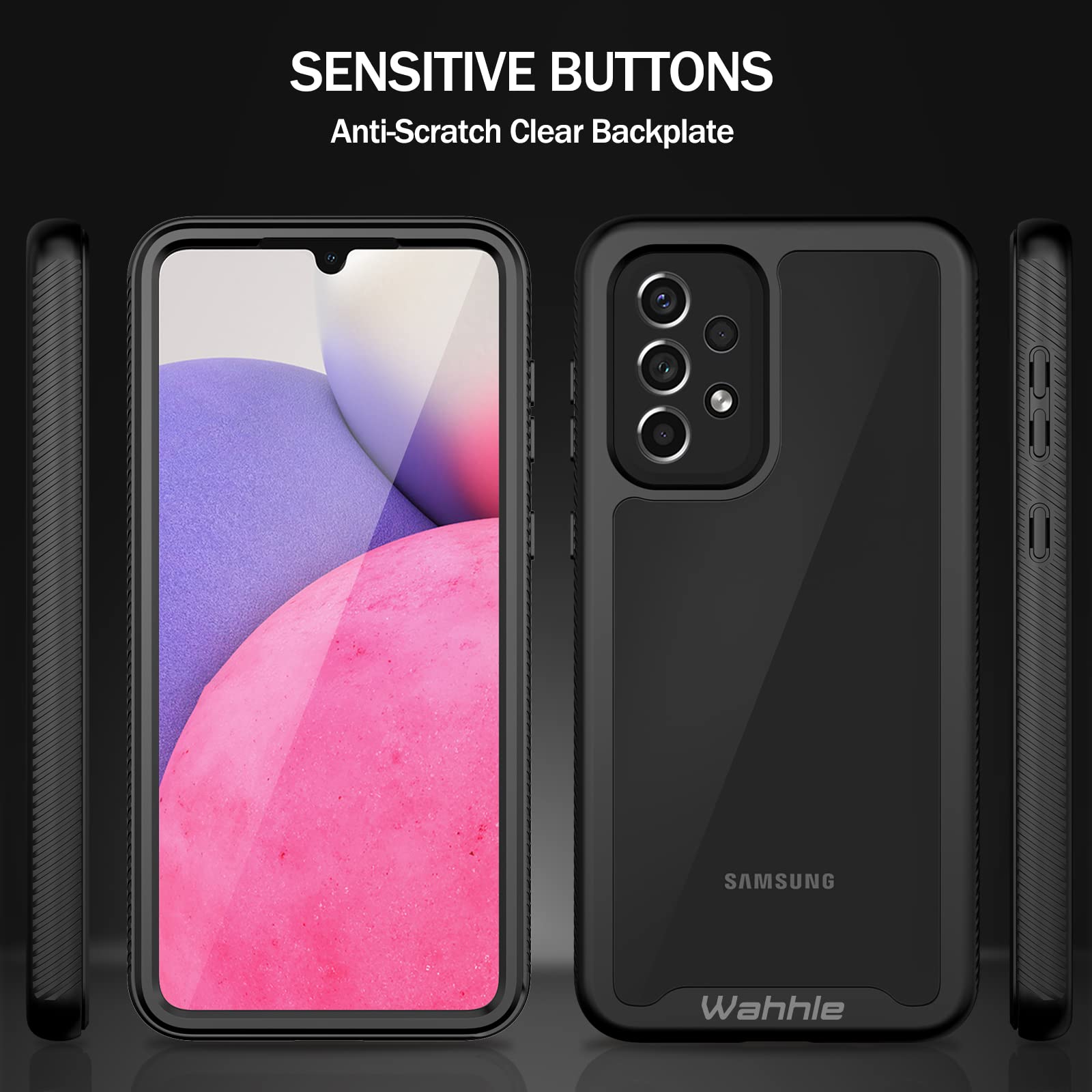 Wahhle Compatible With Samsung Galaxy A33 5G Case, Full Body Protection Phone Cover With Screen Protector Shockproof Tpu Bumper