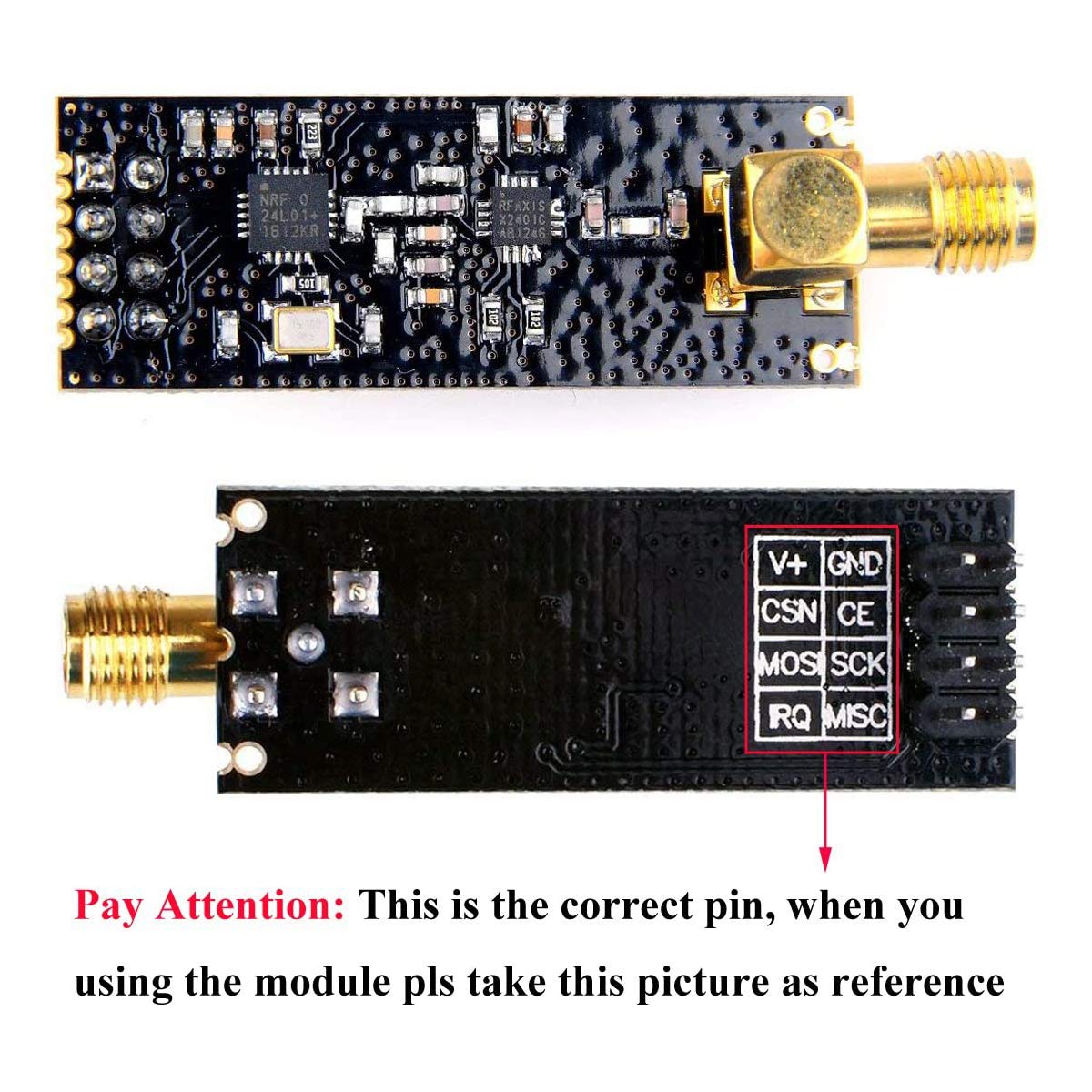 Makerfocus 3Pcs Nrf24L01+Pa+Lna Wireless Transceiver Rf Transceiver Module 2.4G 1100M With Antenna And 3Pcs Nrf24L01+ Breakout A