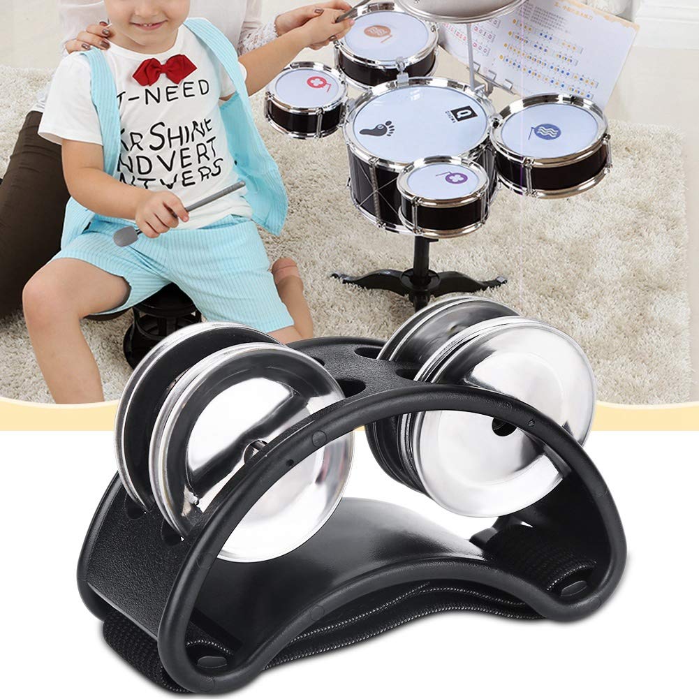 Ubervia Tambourines  Metal | Foot Tambourine Percussion Foot Tambourine Metal Foot Tambourine Percussion Instrument Toy for Chi