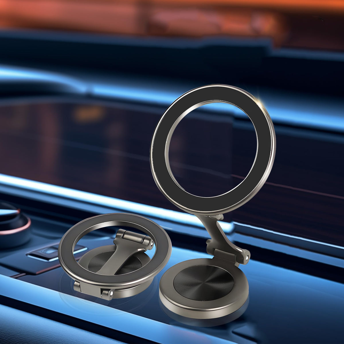 Lnkxt Magnetic Phone Holder For Car,Magsafe Car Mount For Iphone, Cell Phone Car Mount,Full Metal,360 Rotation,Strong Magnet,Fol
