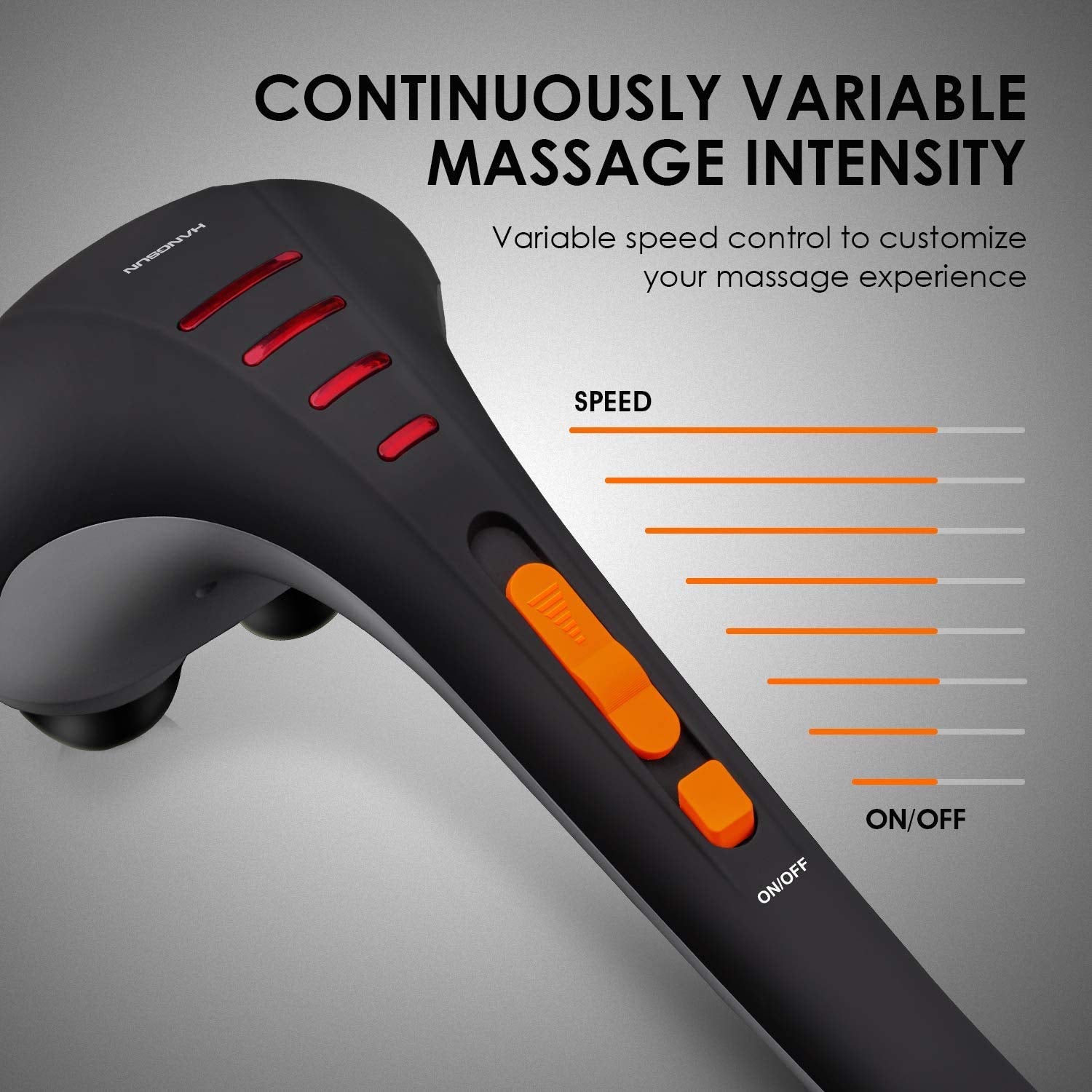 Hangsun Handheld Neck Back Massager For Pain Relief Deep Tissue, Double Head Full Body Percussion Massage Mg400 For Shoulder, Le