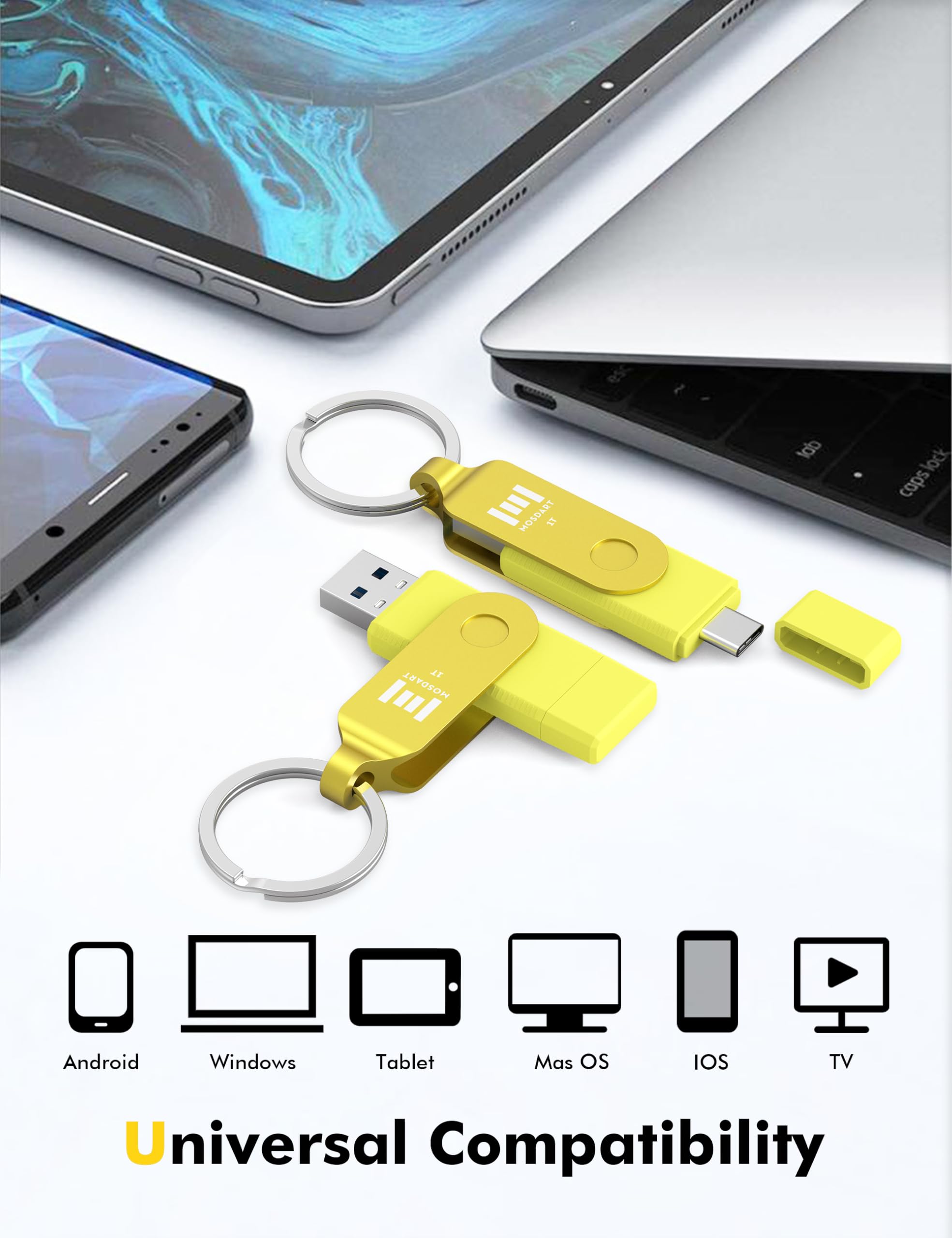 Mosdart 1Tb Fast Usb C Dual Flash Drive With Keychain   2 In 1 Otg Usb 3.1 Type C Thumb Drive Memory Stick For Usb C Android Pho
