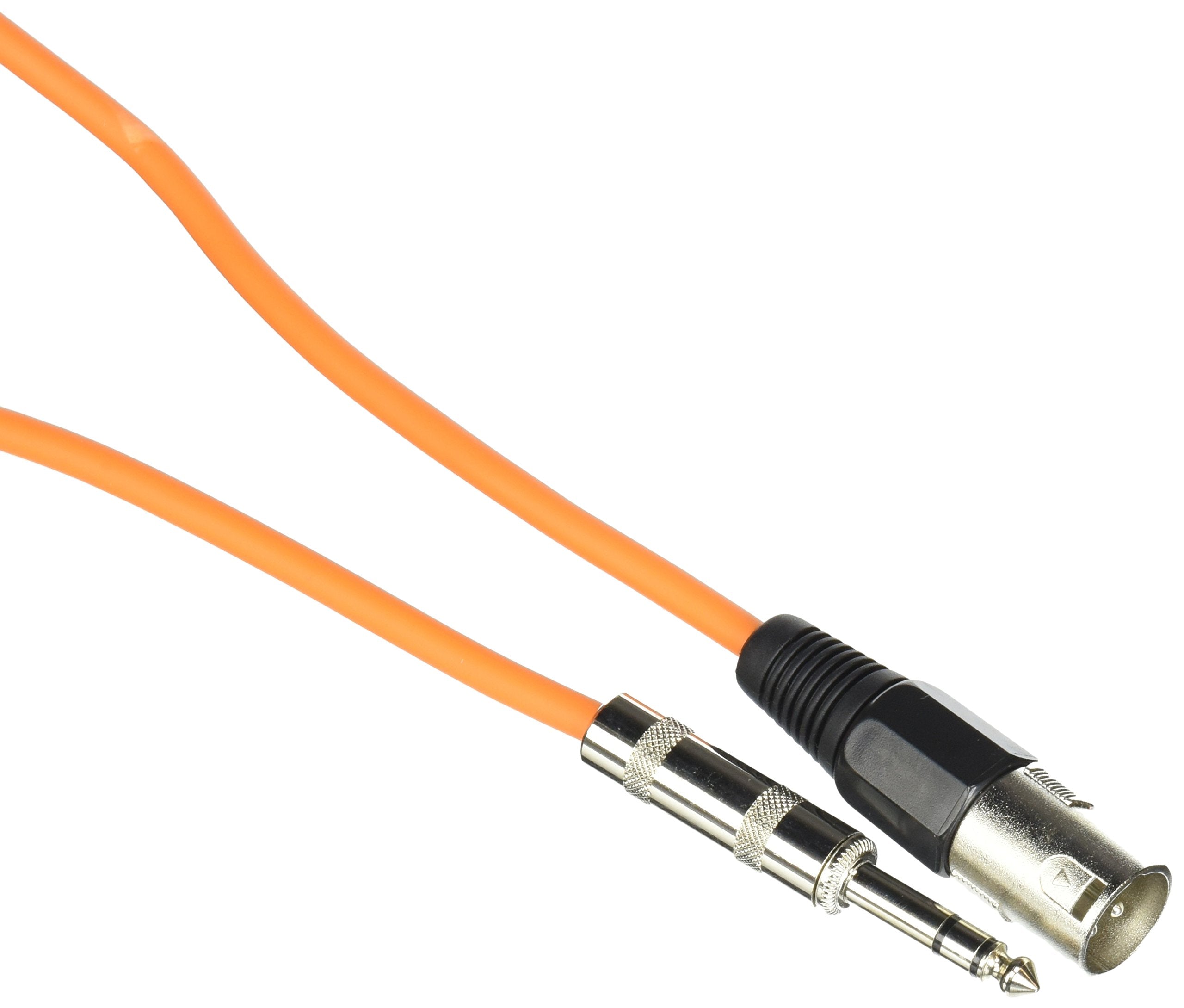 Seismic Audio - SATRXL-M25Orange - 25 Foot Orange XLR Male to 1/4 Inch TRS Patch Cable Snake Cords - Balanced