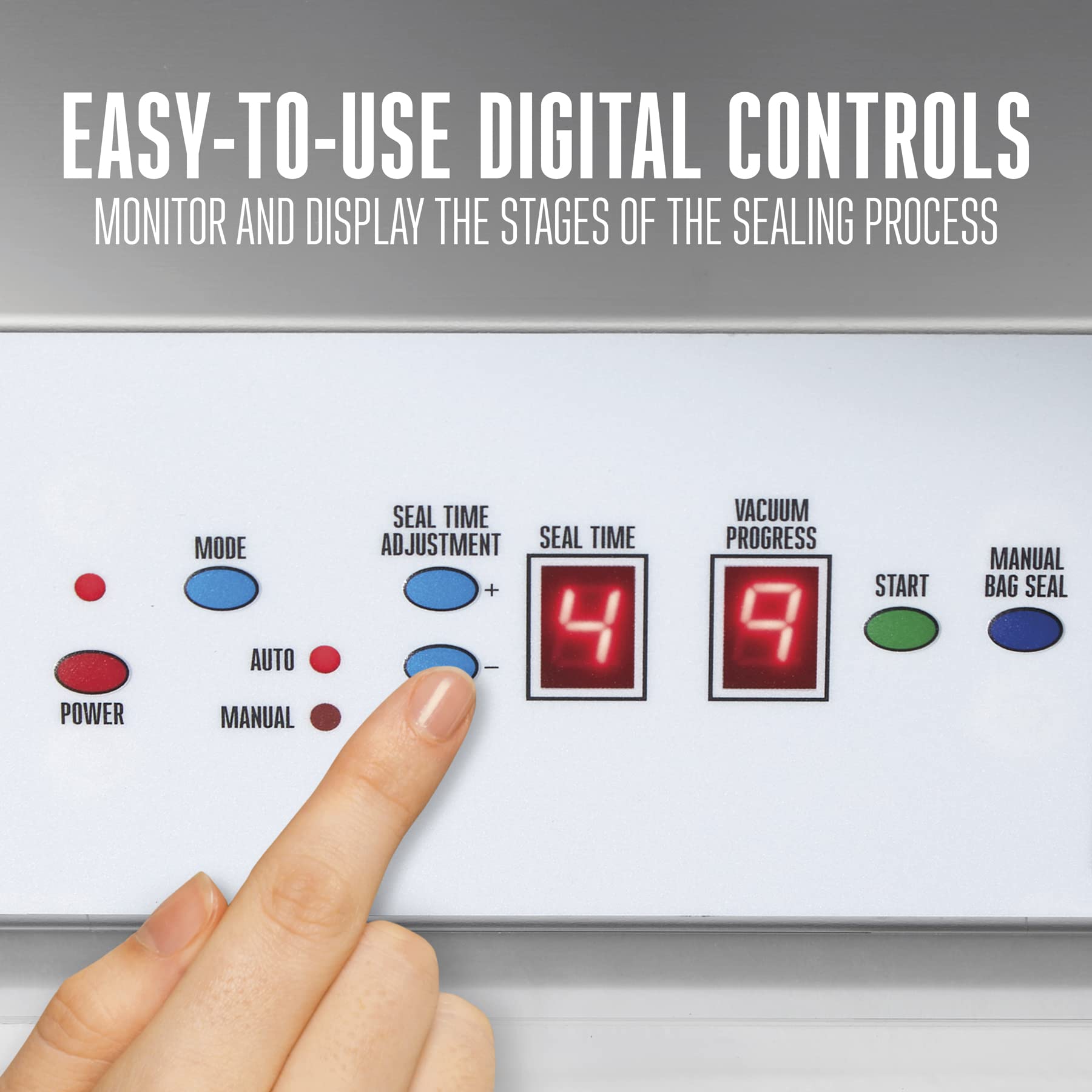 Weston Brands Vacuum Sealer Machine For Food Preservation & Sous Vide, Extra Wide Bar For Sealing Bags Up To 15' Wide, 935 Watts, Commercial Grade Pro 3000, Programmable Led Controls, Stainless Steel